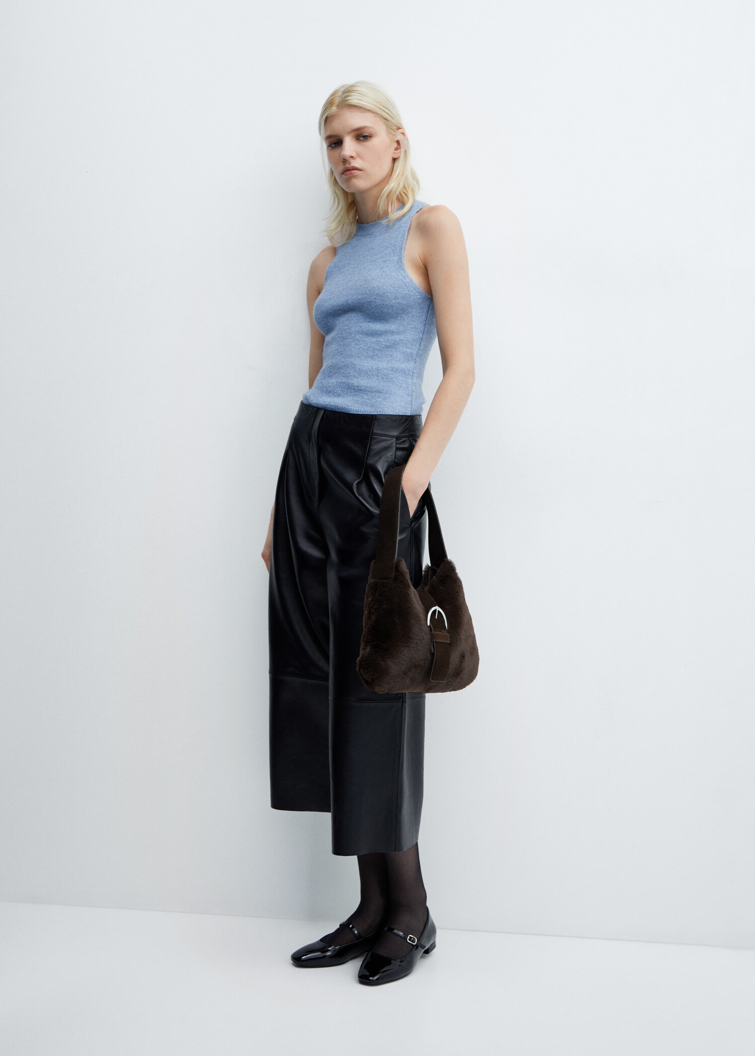 Leather-effect bag with buckle - General plane