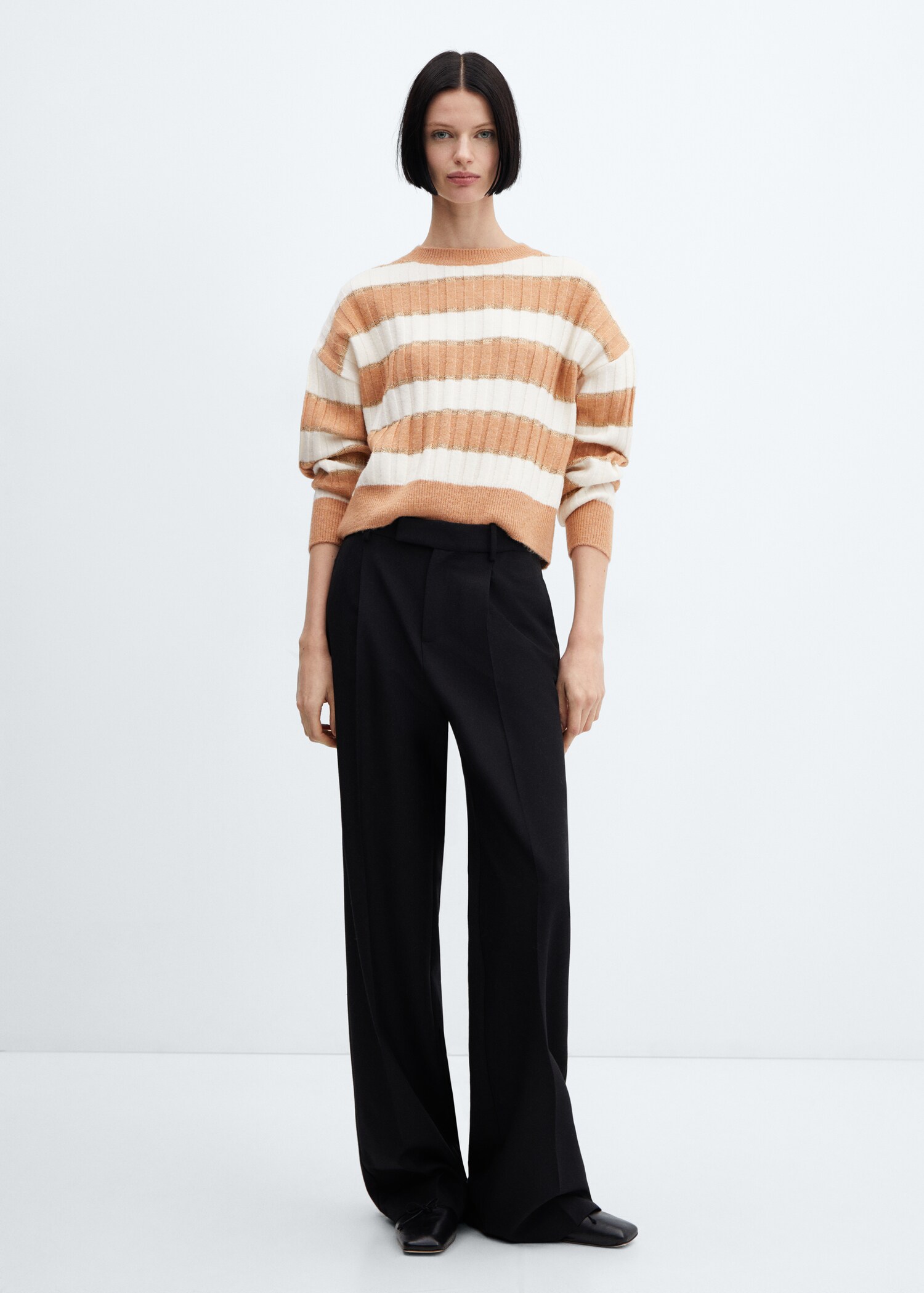 Lurex details striped sweater - General plane