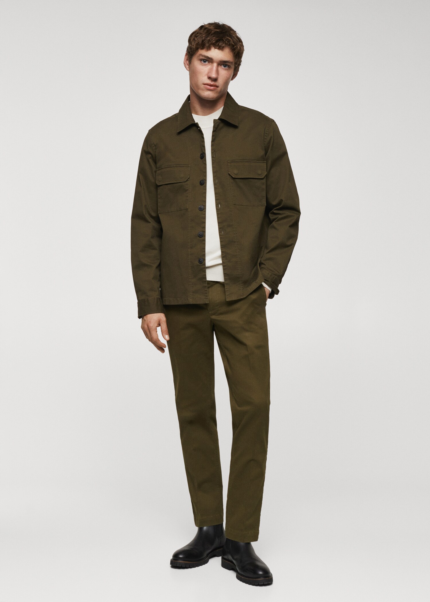 Pantalon chino slim fit pinces - Plan général
