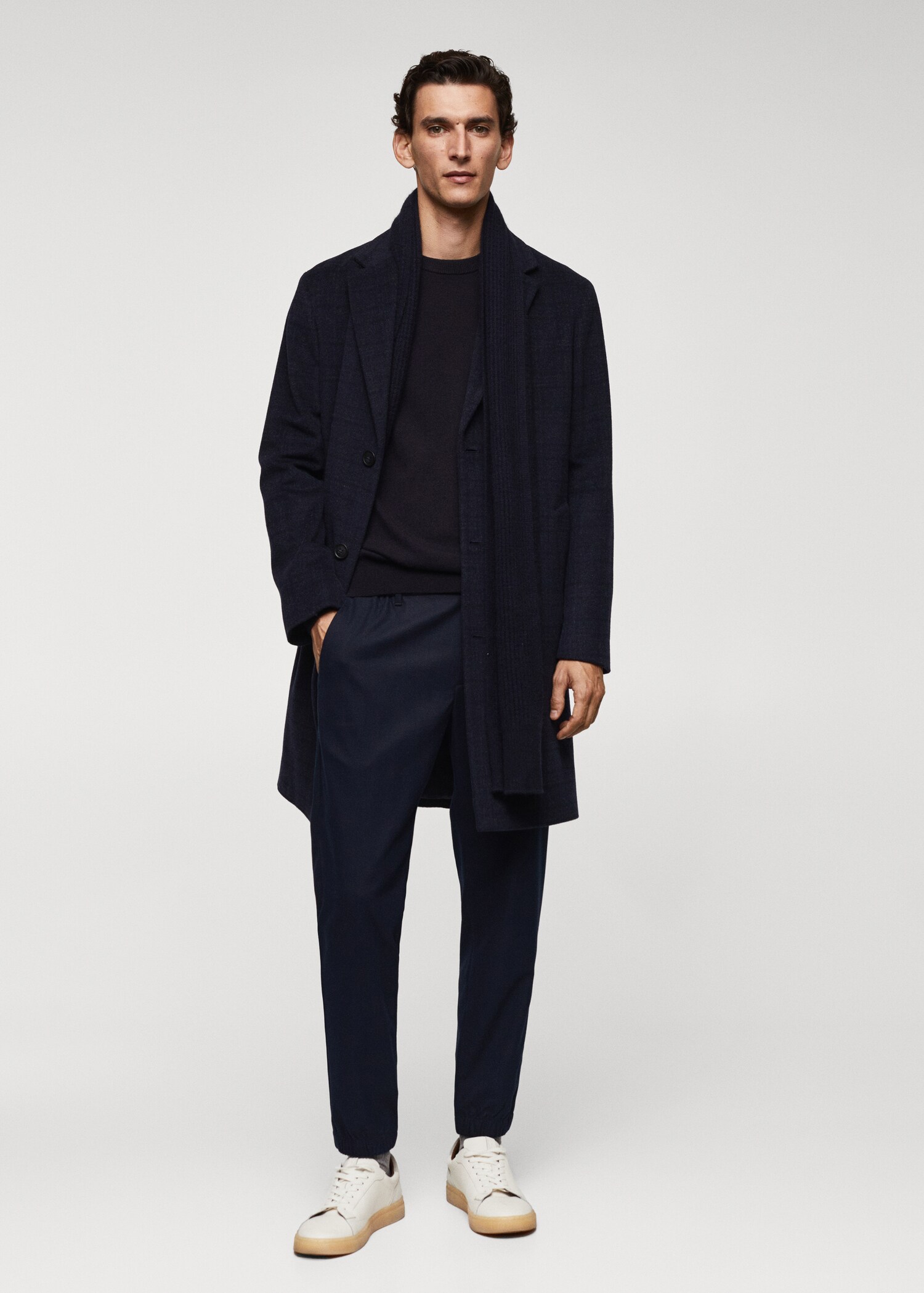 Slim-fit jogger trousers with drawstring  - General plane