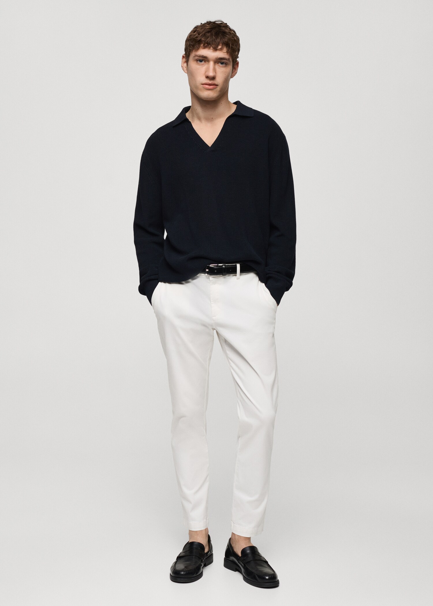 Cotton tapered crop pants - General plane