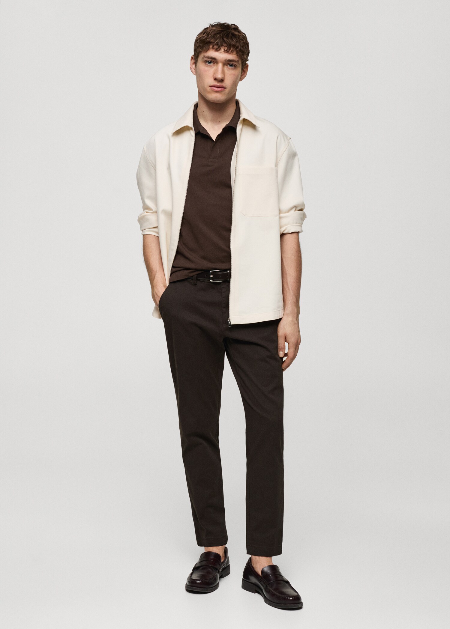 Cotton tapered crop pants - General plane