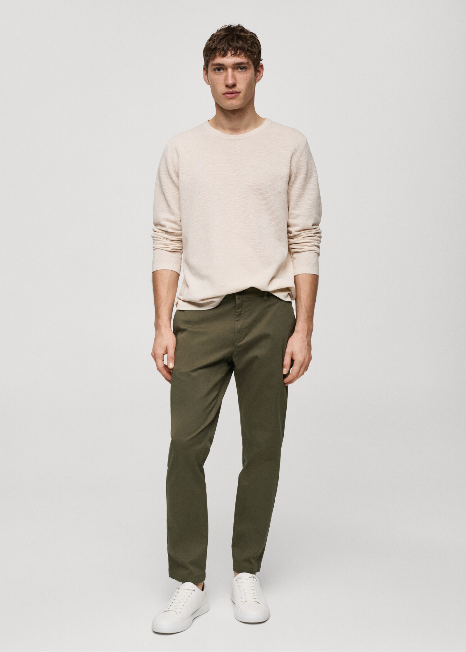 Cotton tapered crop pants - General plane