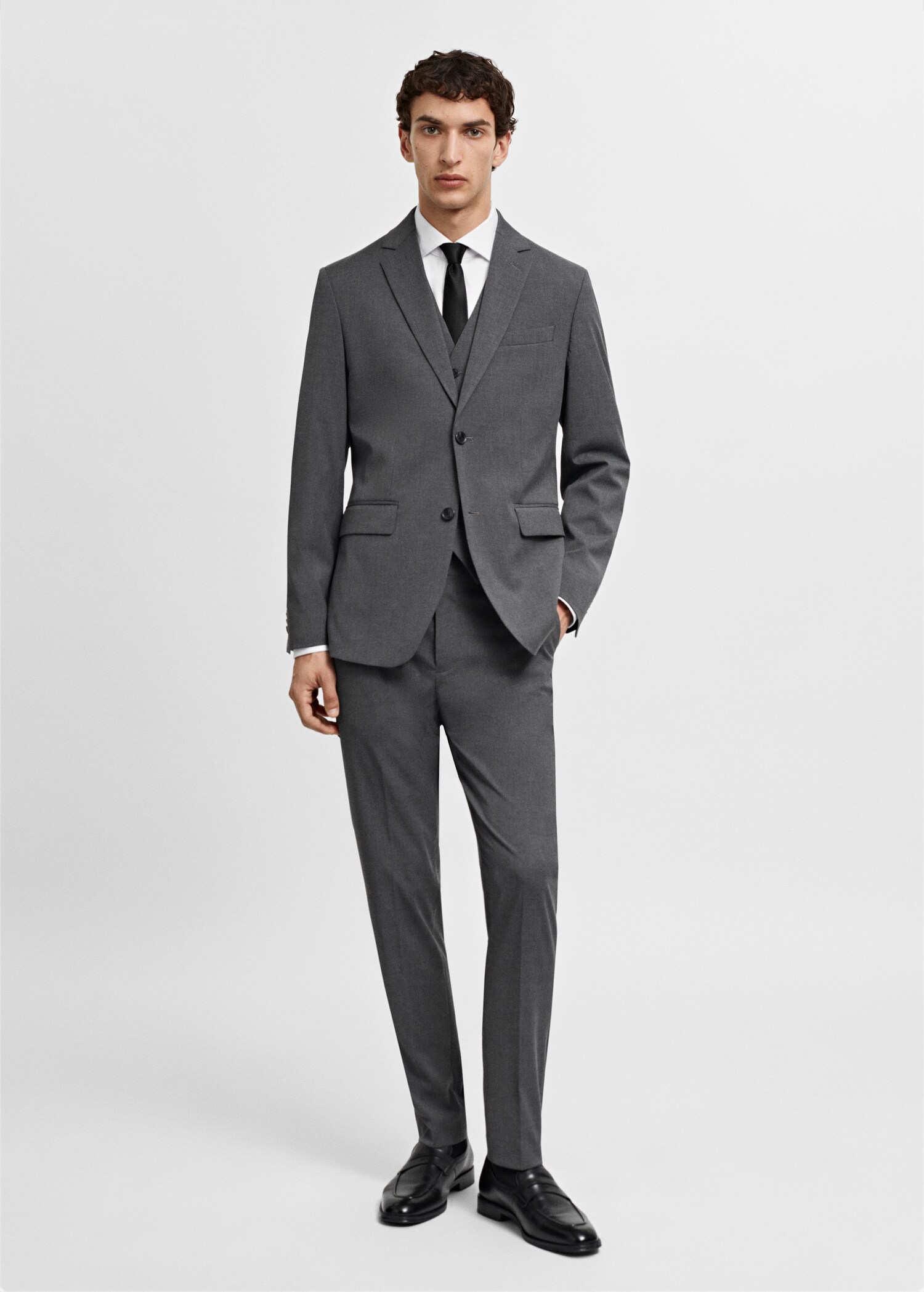 Pantalon costume slim-fit tissu comfort stretch - Plan général