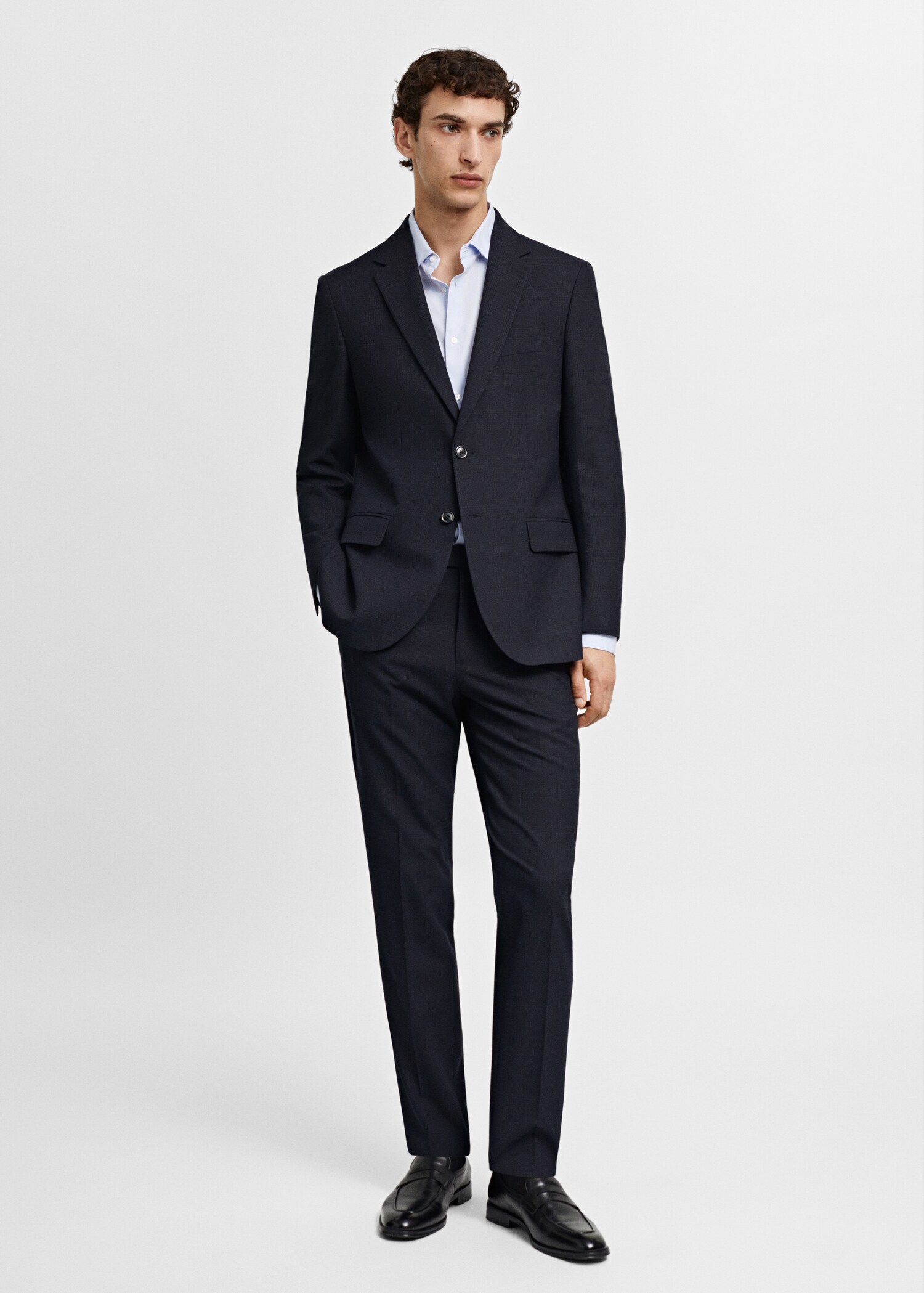 Stretch fabric super slim-fit suit trousers - General plane