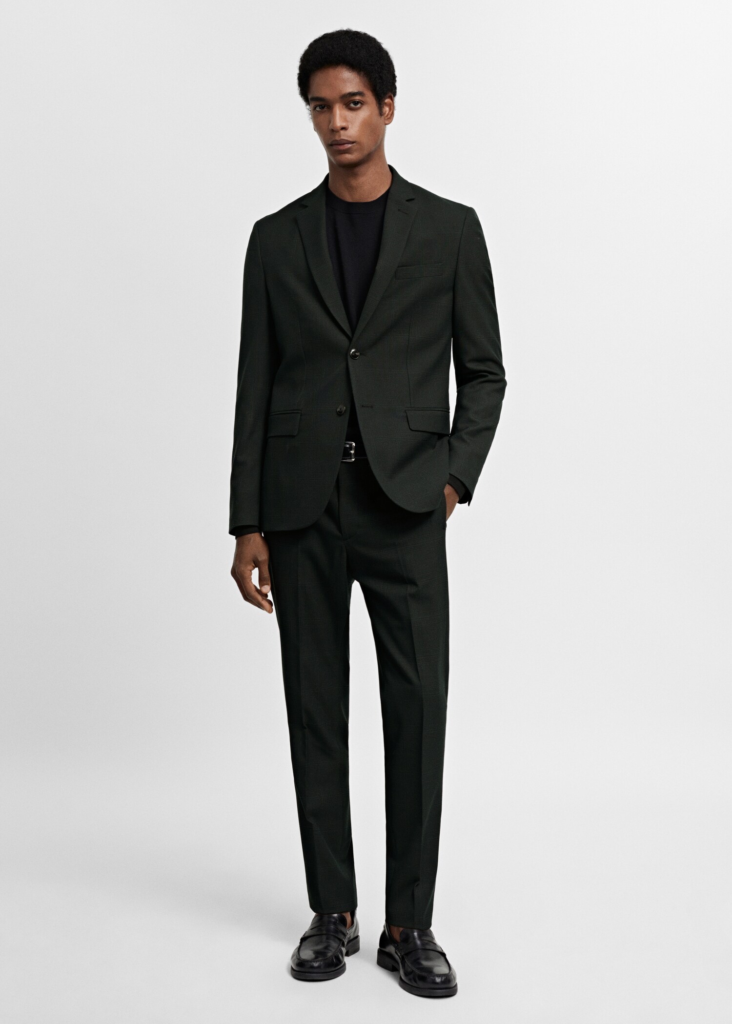 Stretch fabric super slim-fit suit pants - General plane