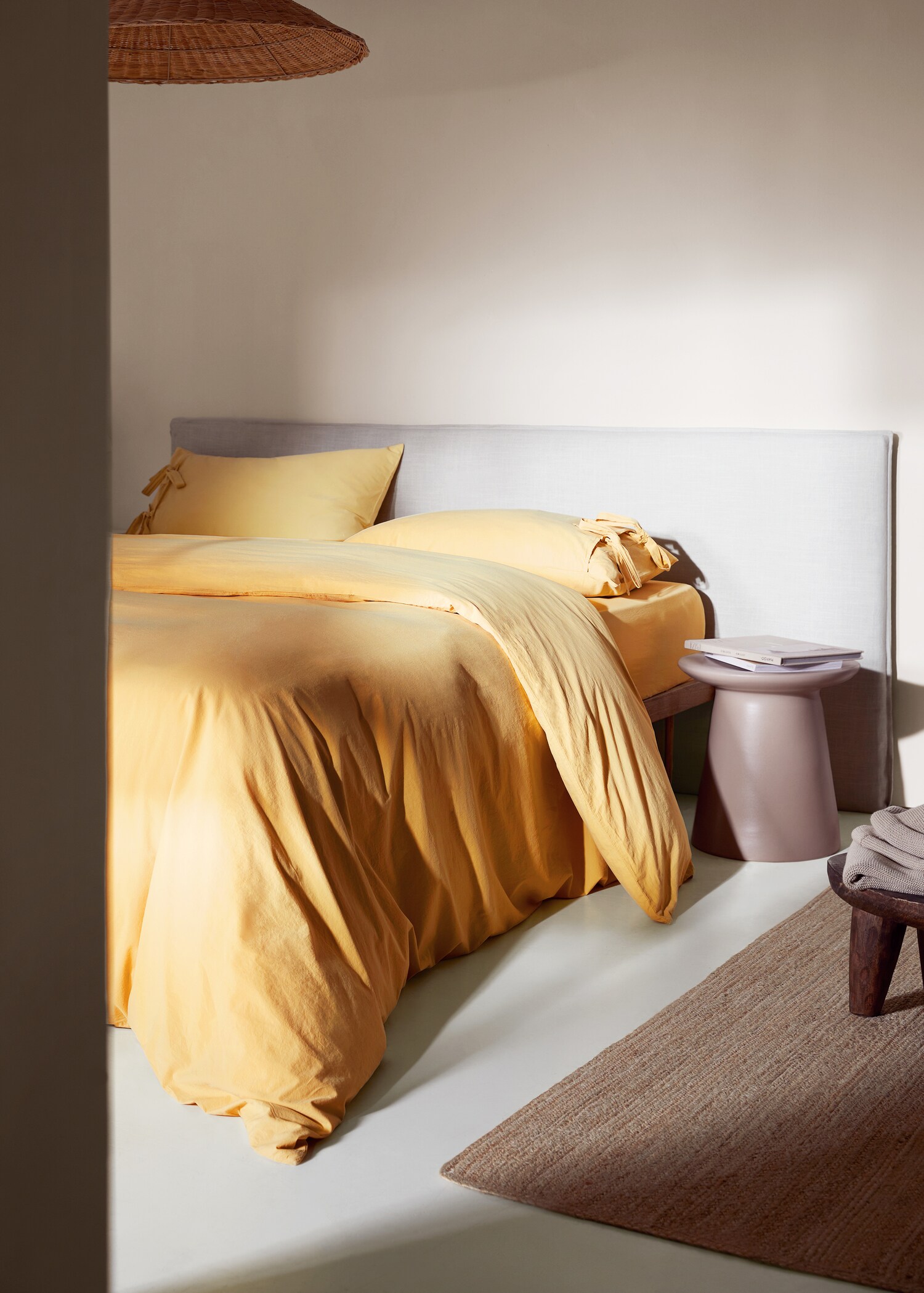Washed cotton duvet cover for king bed - General plane