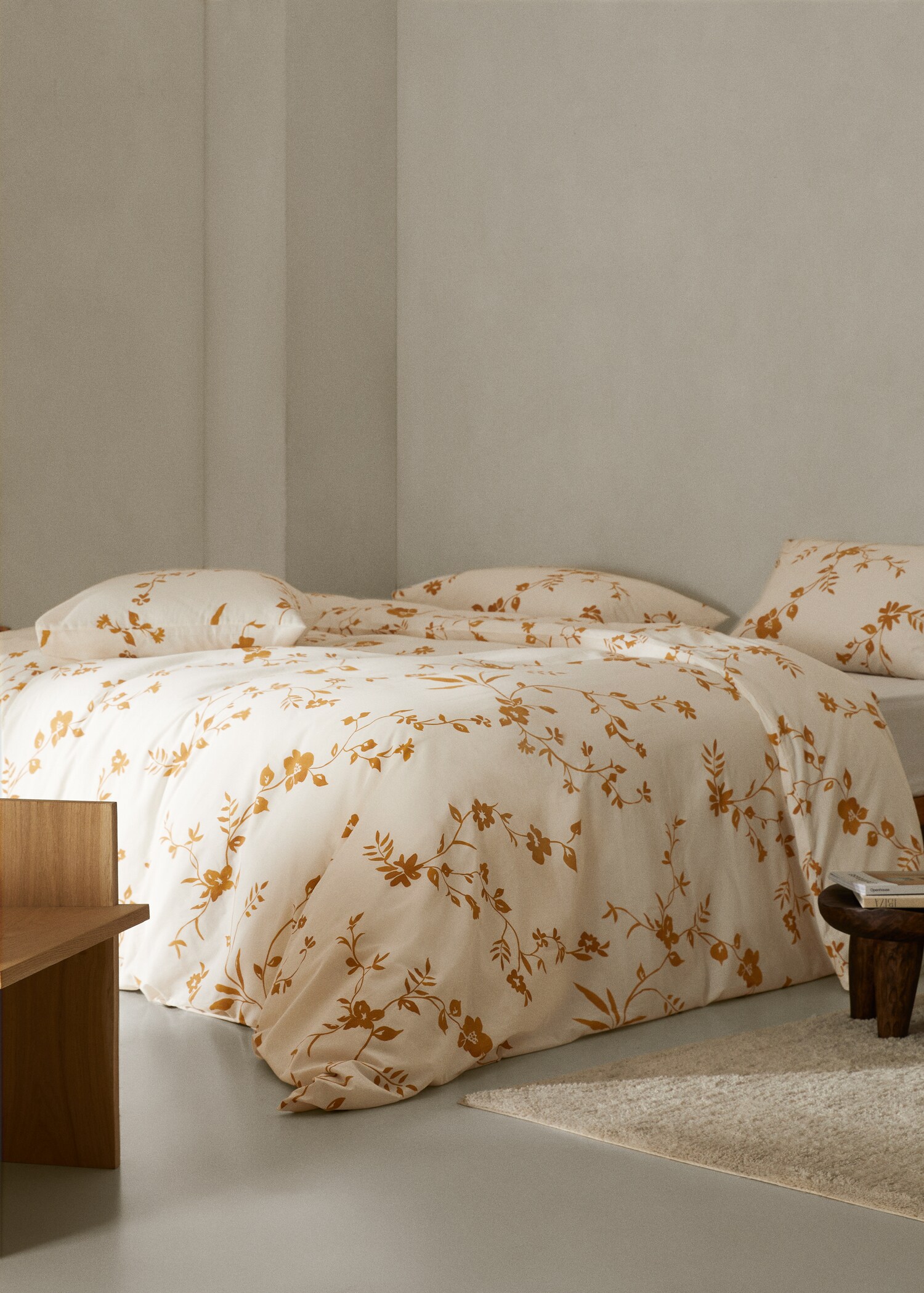 Housse de couette coton motif fleuri lit 90 cm - Plan général