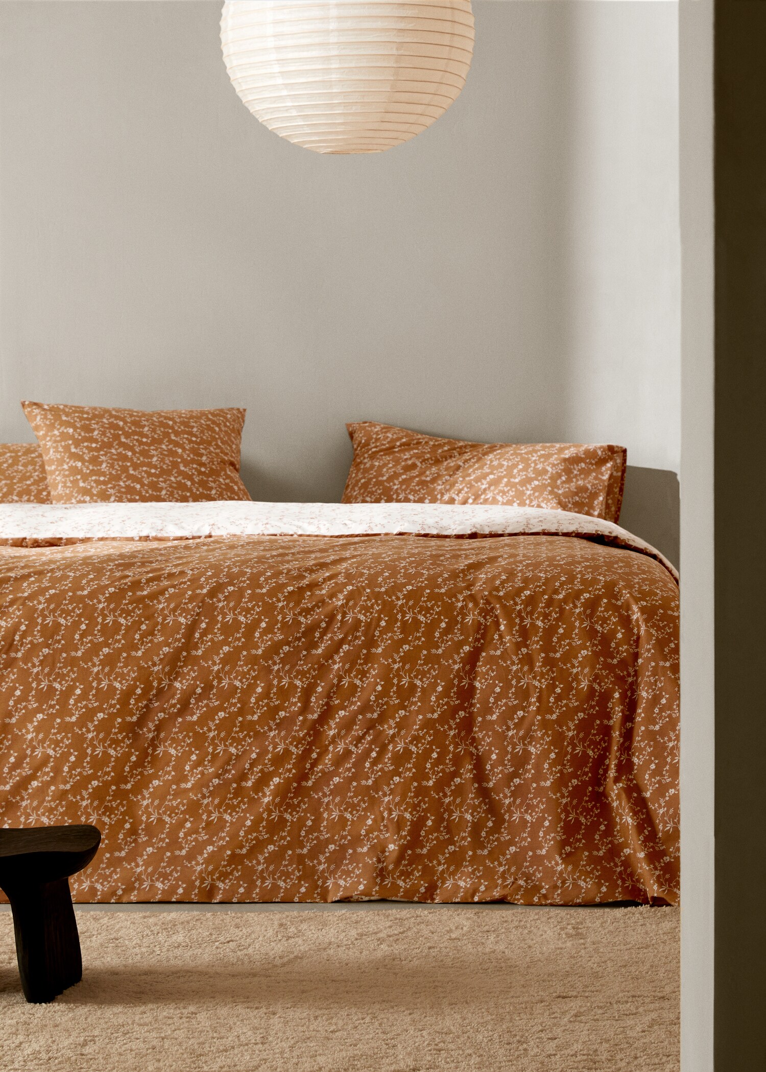 Wendbarer Bettbezug mit Blümchenmuster für 90 cm Bett - Allgemeine Ansicht