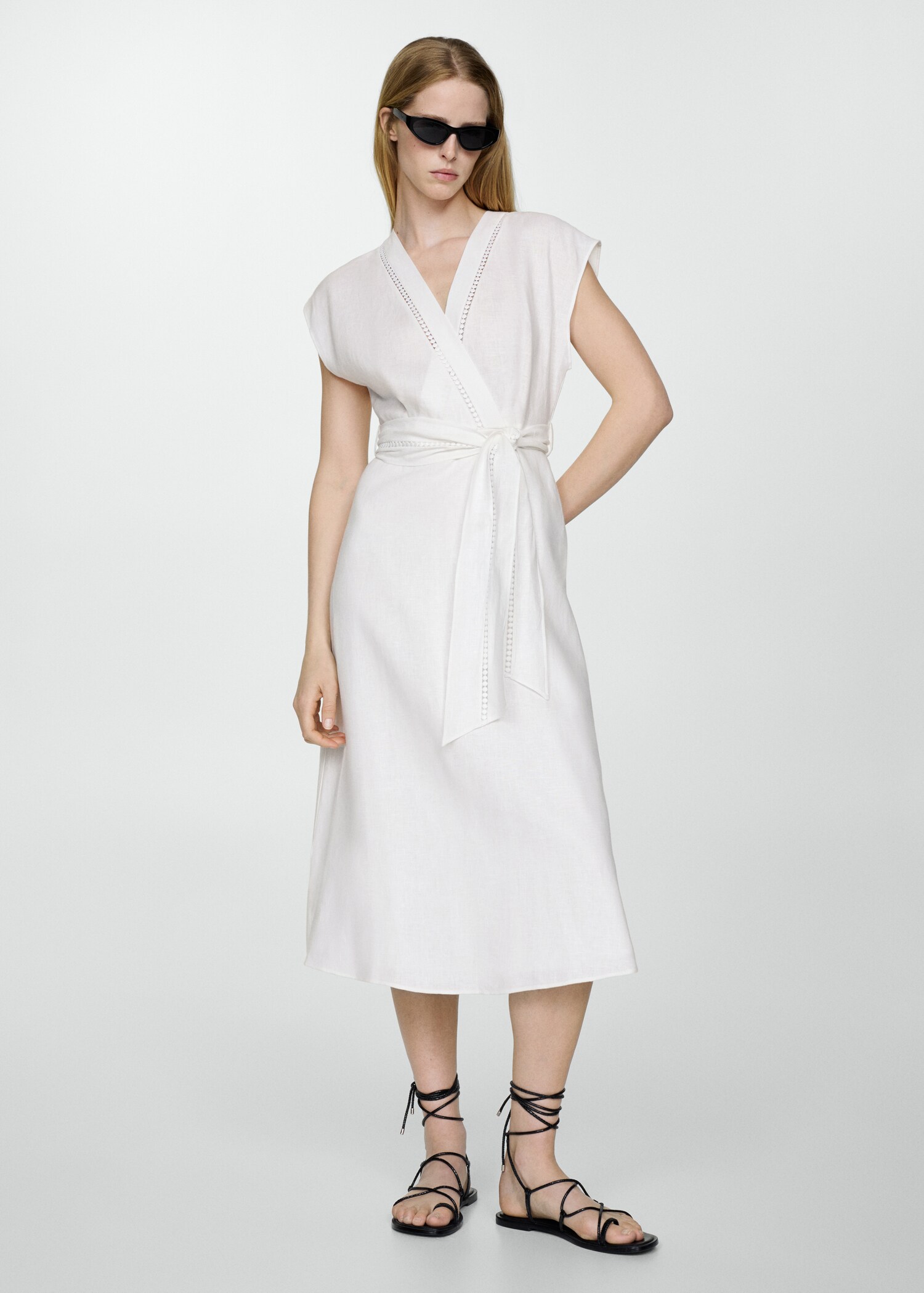 100% linen bow dress - General plane