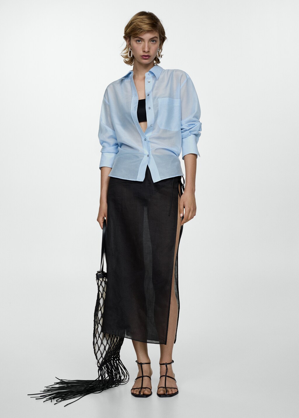 Oversized silk cotton shirt - image 2