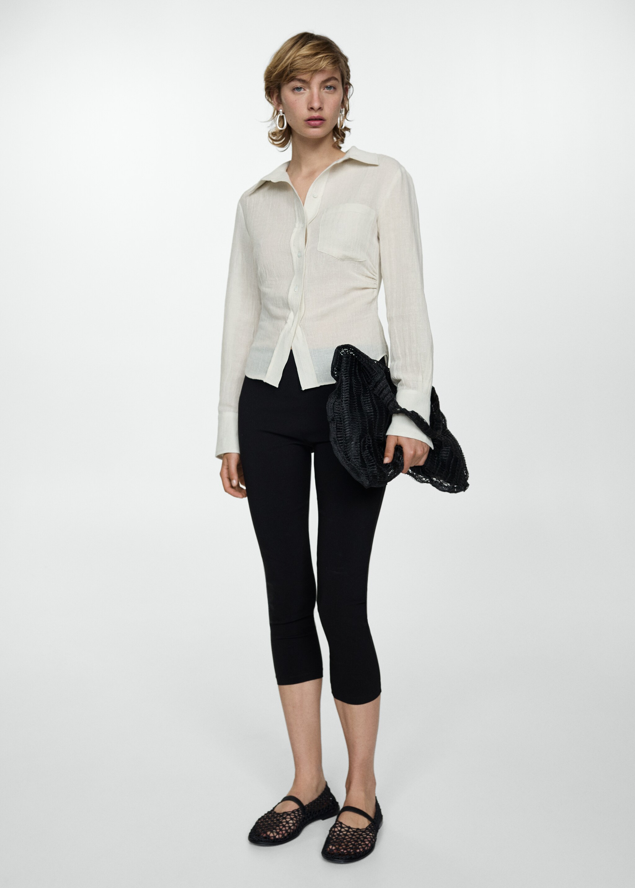Linen shirt with draped detail - General plane