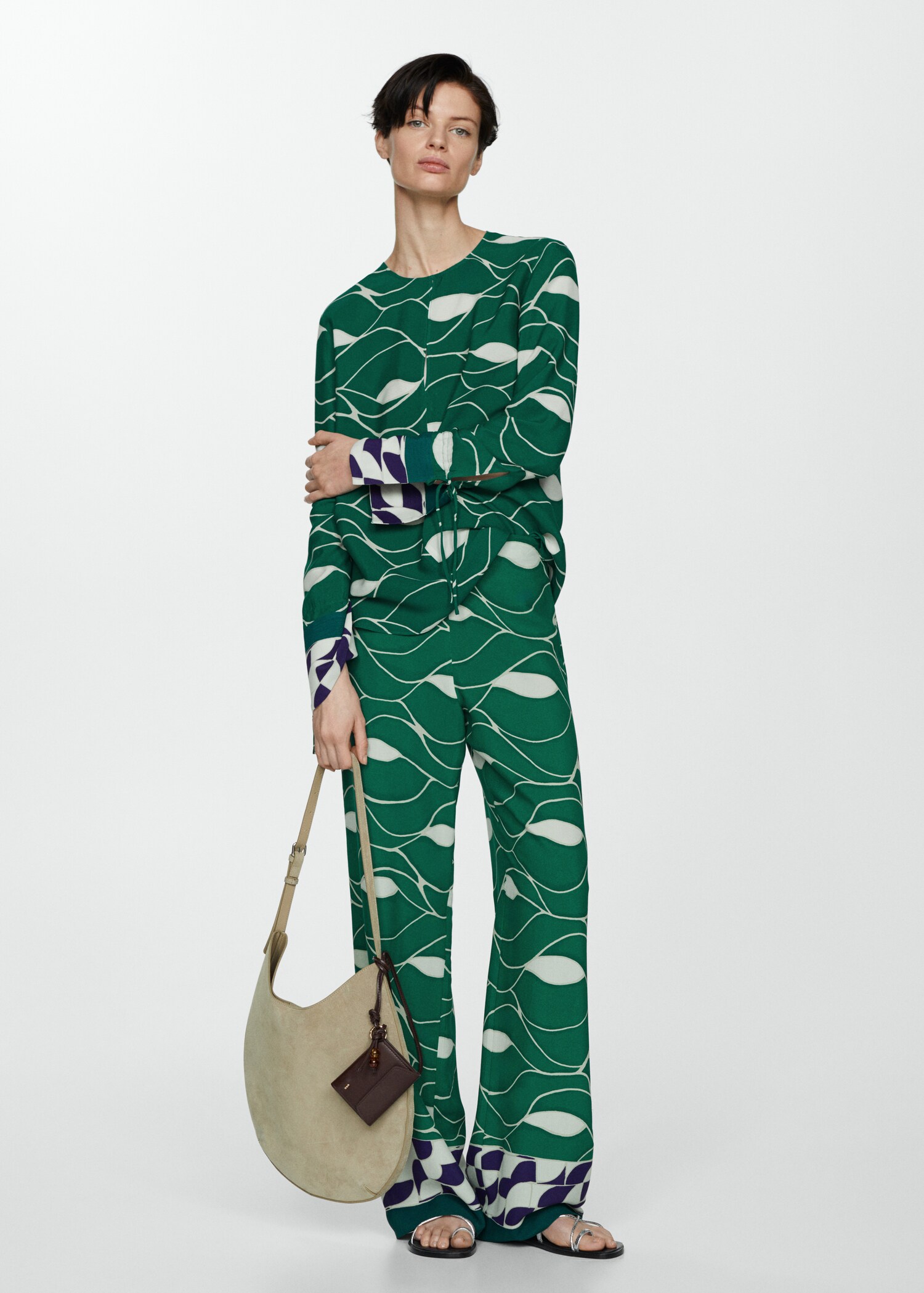 Bow printed blouse - General plane