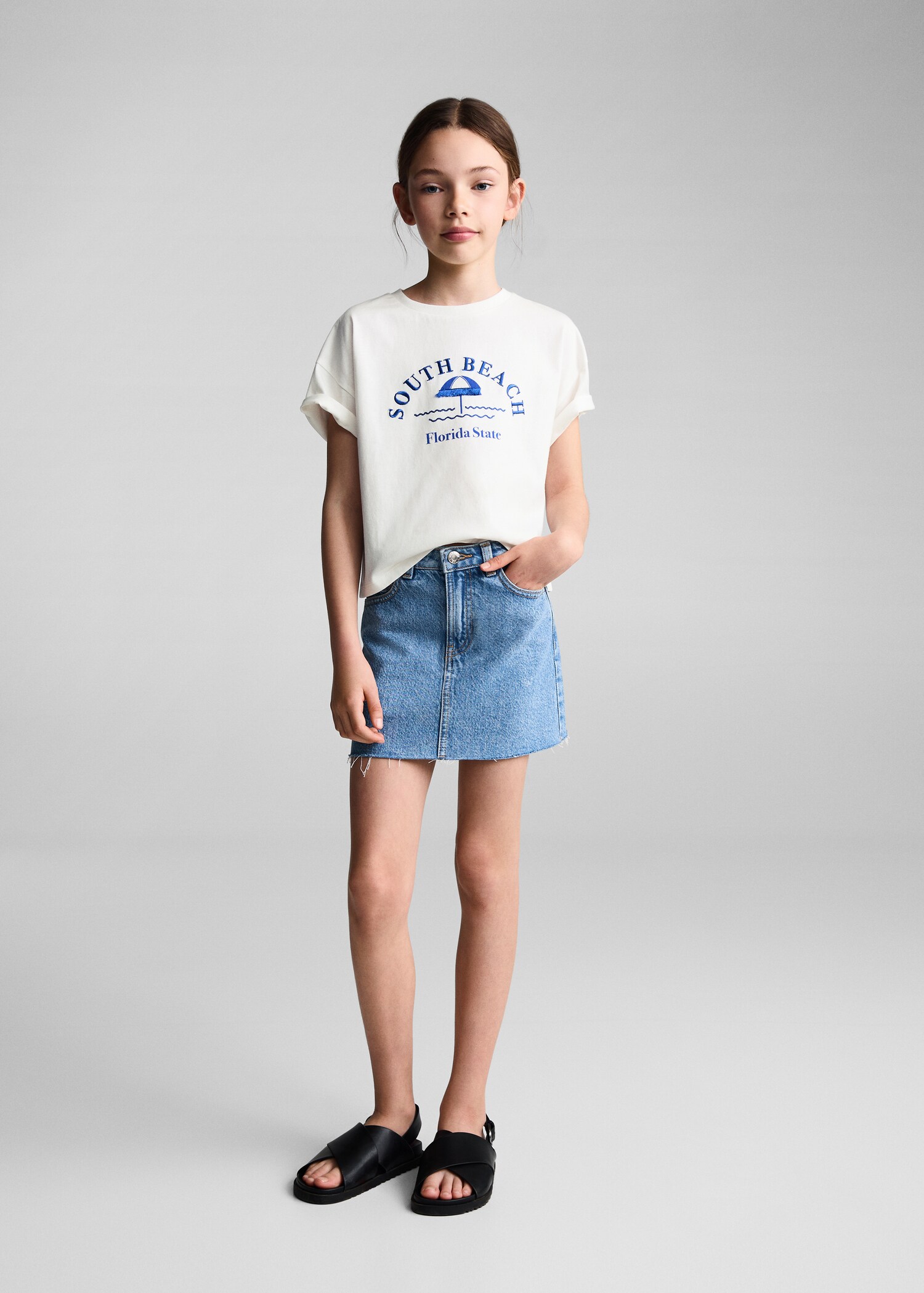 Embroidered message T-shirt - General plane