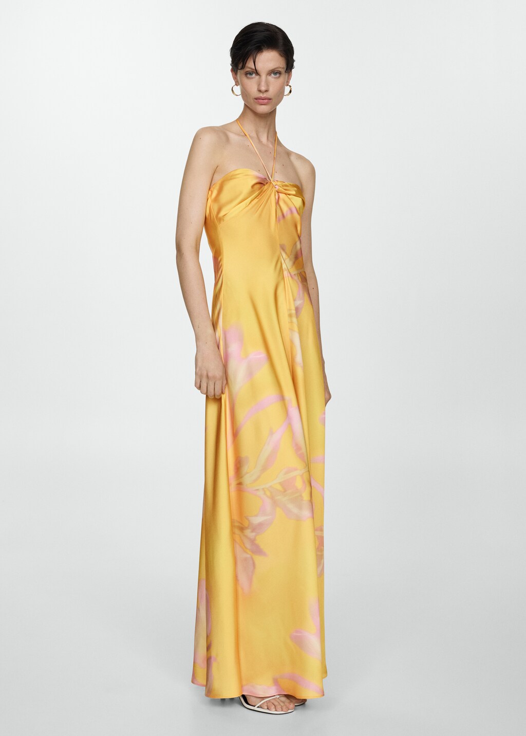 Printed satin dress - Woman | MANGO Benin