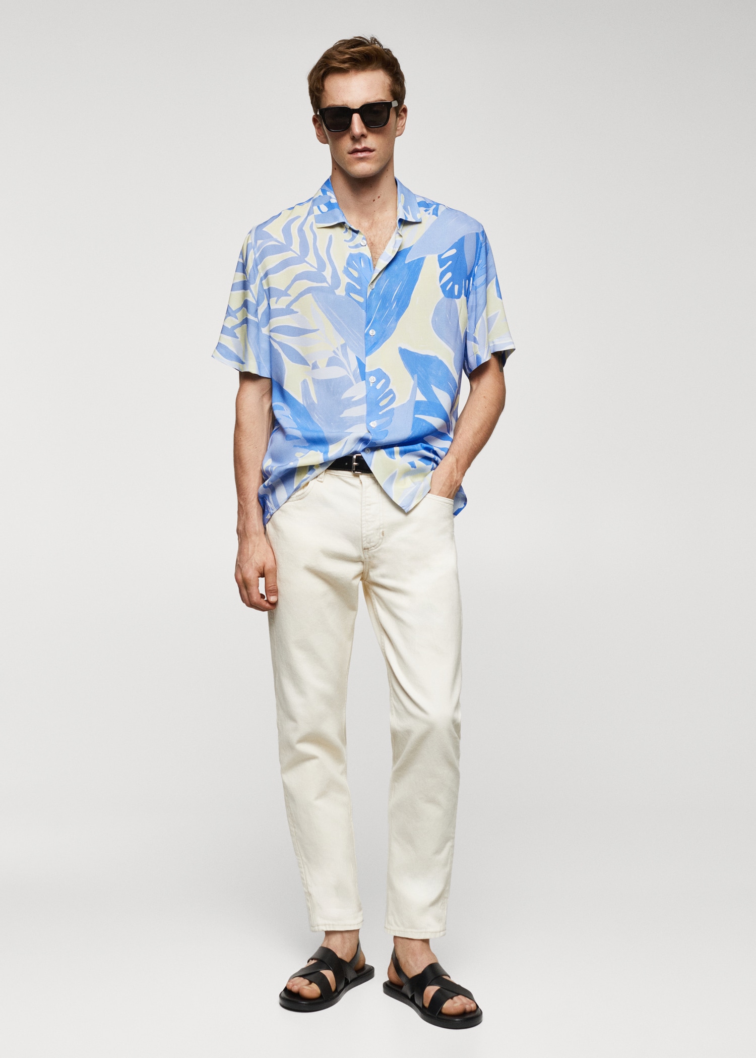 Printed fluid regular-fit shirt - General plane