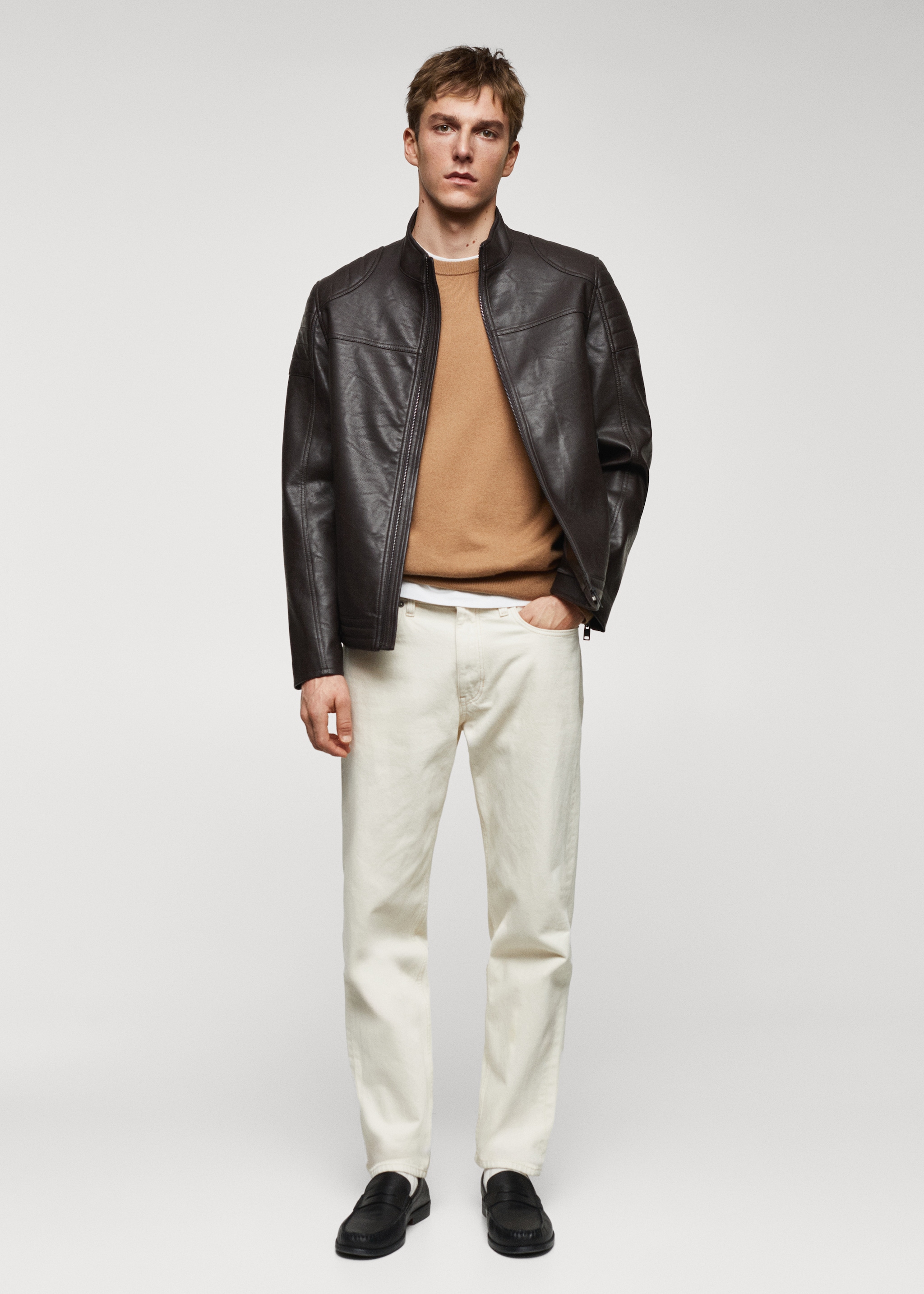 Nappa leather-effect jacket - General plane