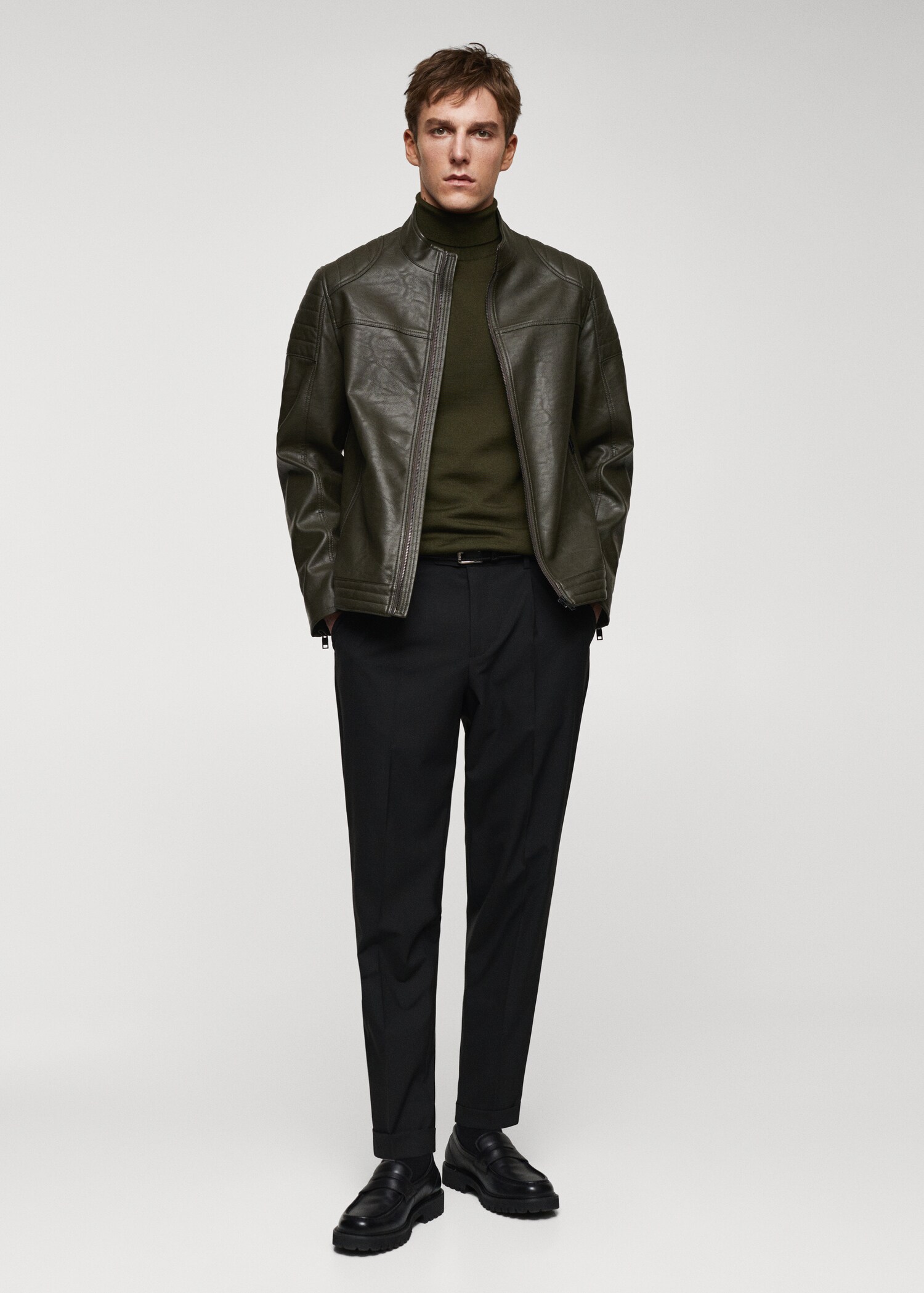 Nappa leather-effect jacket - General plane