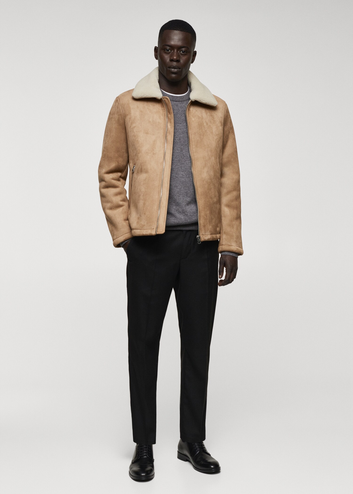Blouson double face imitation mouton retourné - Plan général