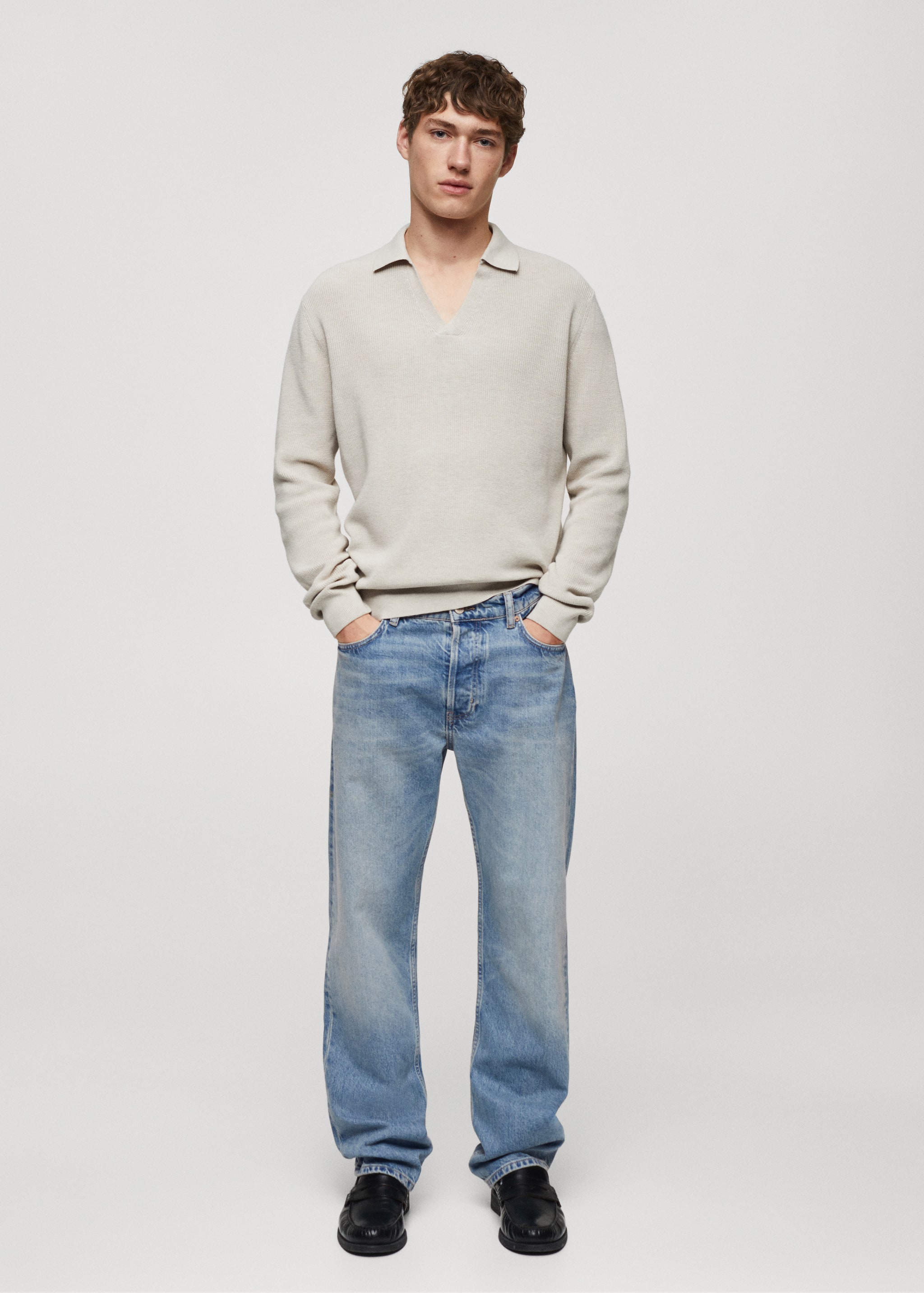 Relaxed-fit medium wash jeans - General plane