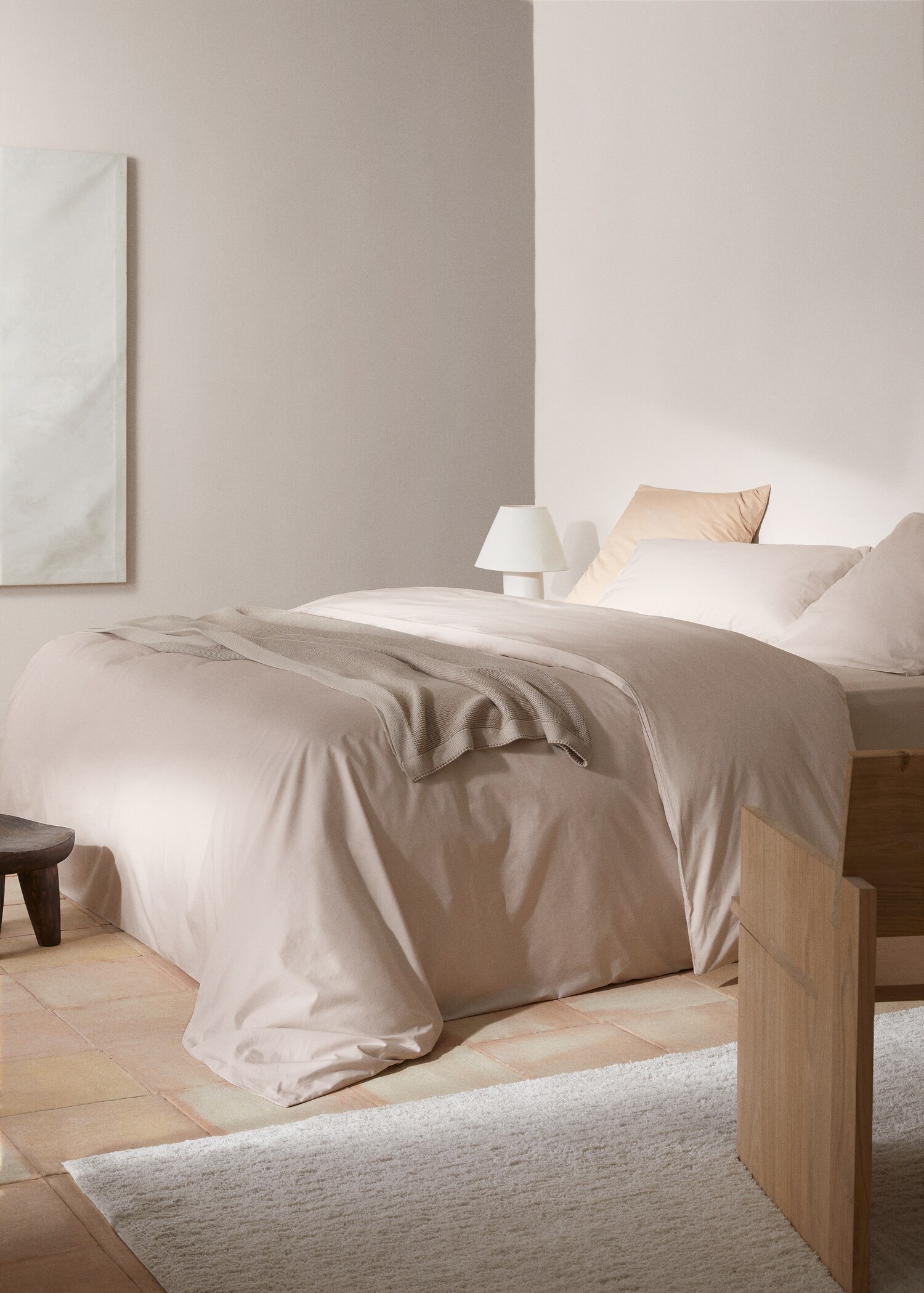 Katoenen dekbedovertrek 300 draads bed 90 cm - Overzichtstekening