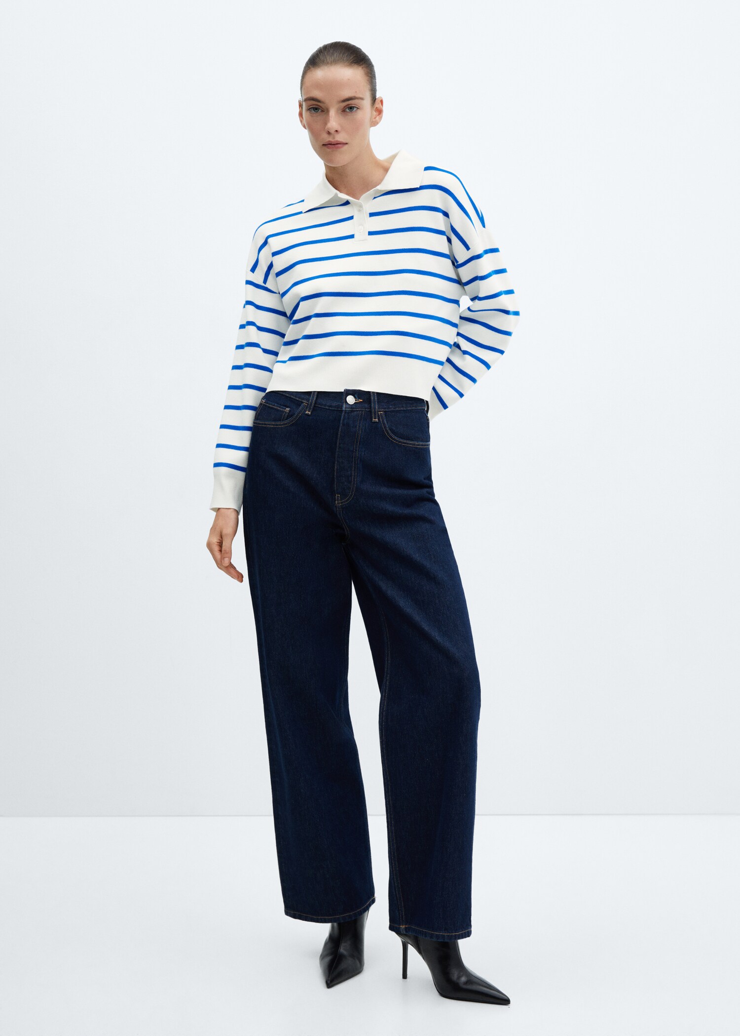 Striped polo-neck sweater - General plane