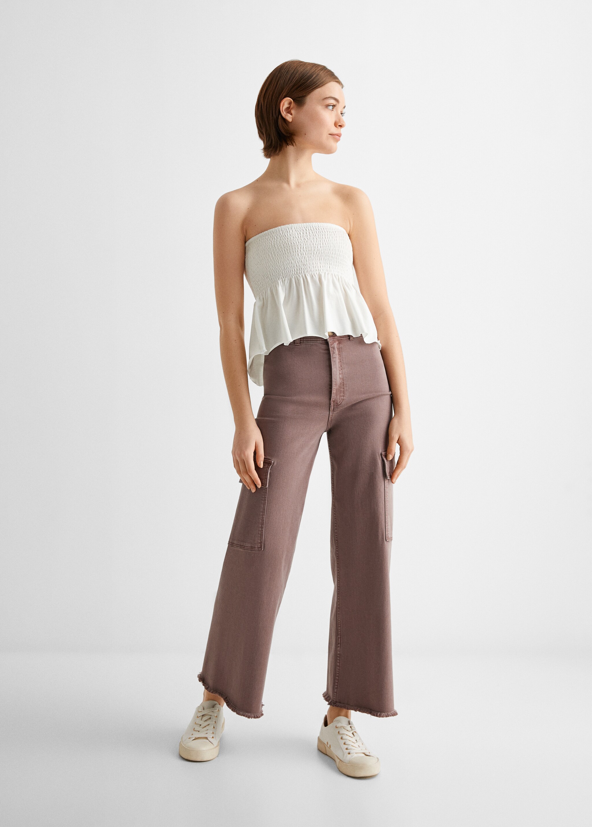 Pantalon style jupe-culotte cargo - Plan général