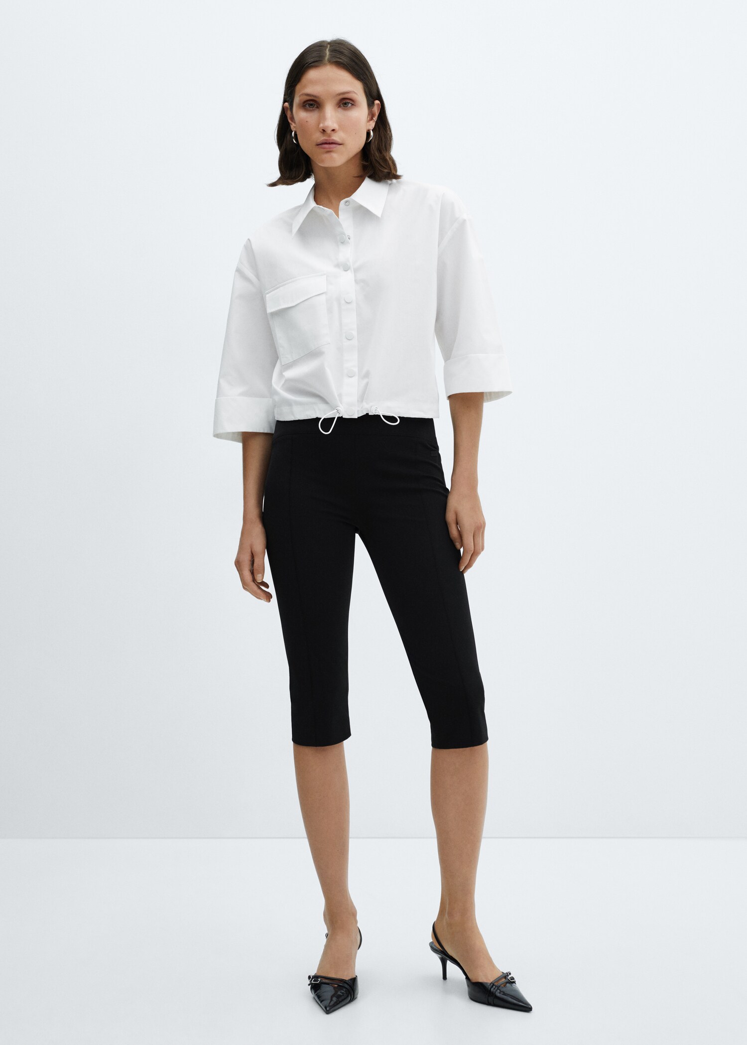 Adjustable hem cotton shirt - General plane
