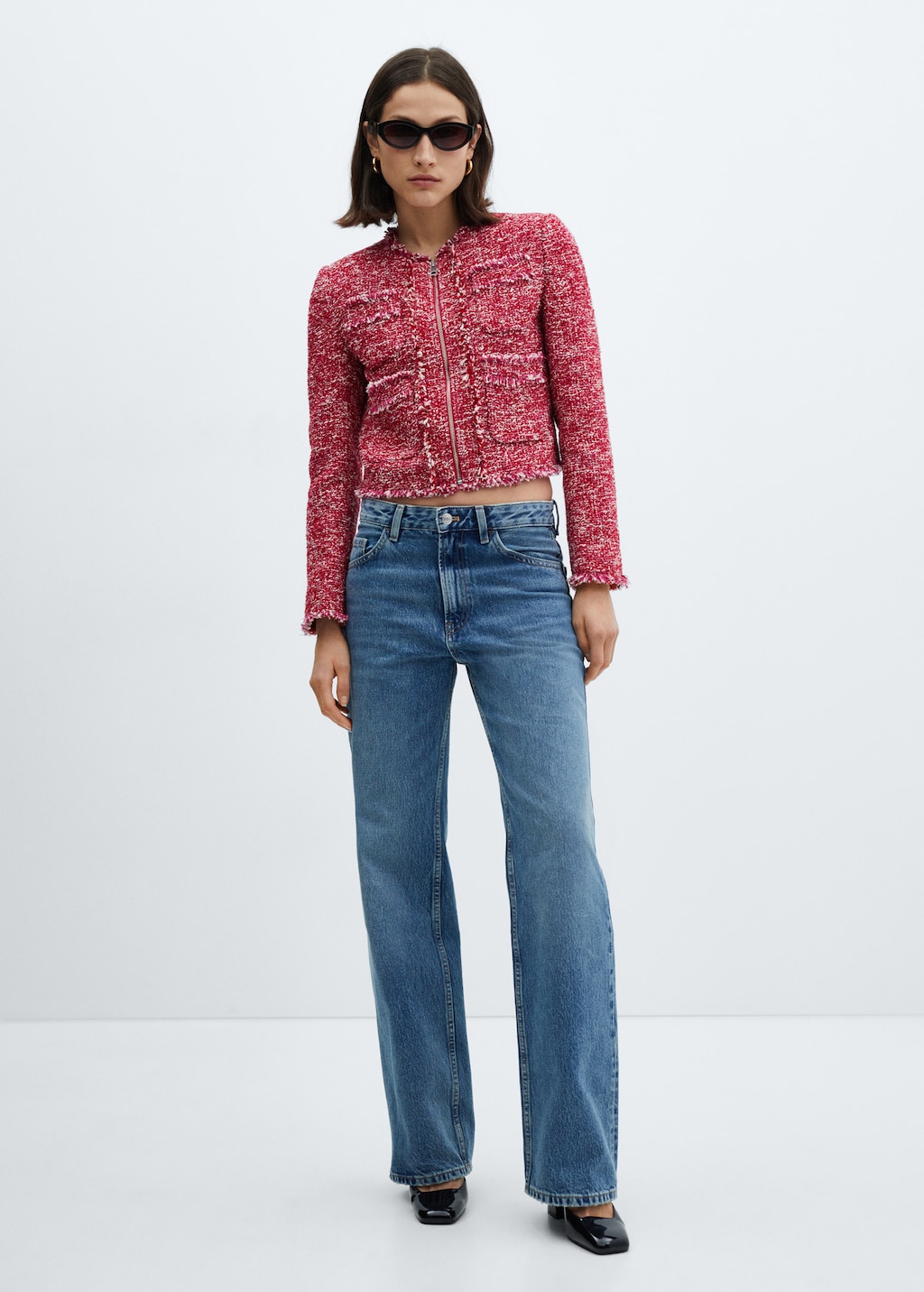 Pocket tweed jacket - Women | MANGO Japan