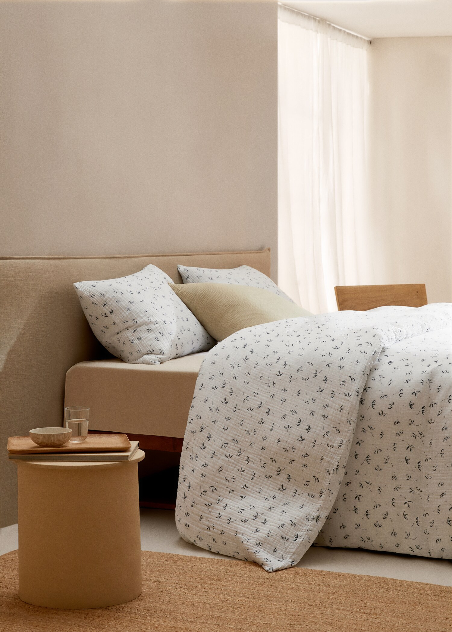 Chiffon-Bettbezug mit Blumenmuster für 135 cm Bett - Allgemeine Ansicht