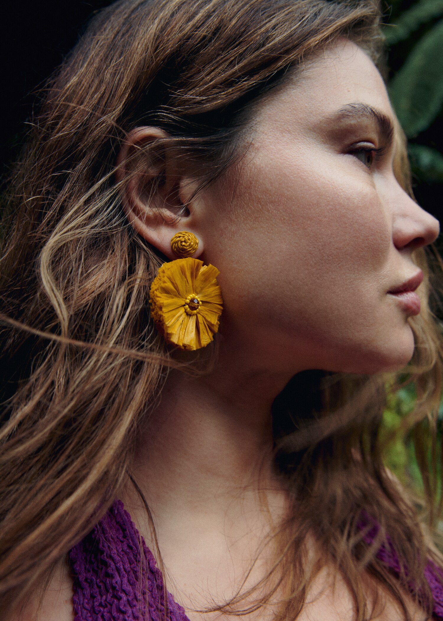 Raffia earrings - General plane