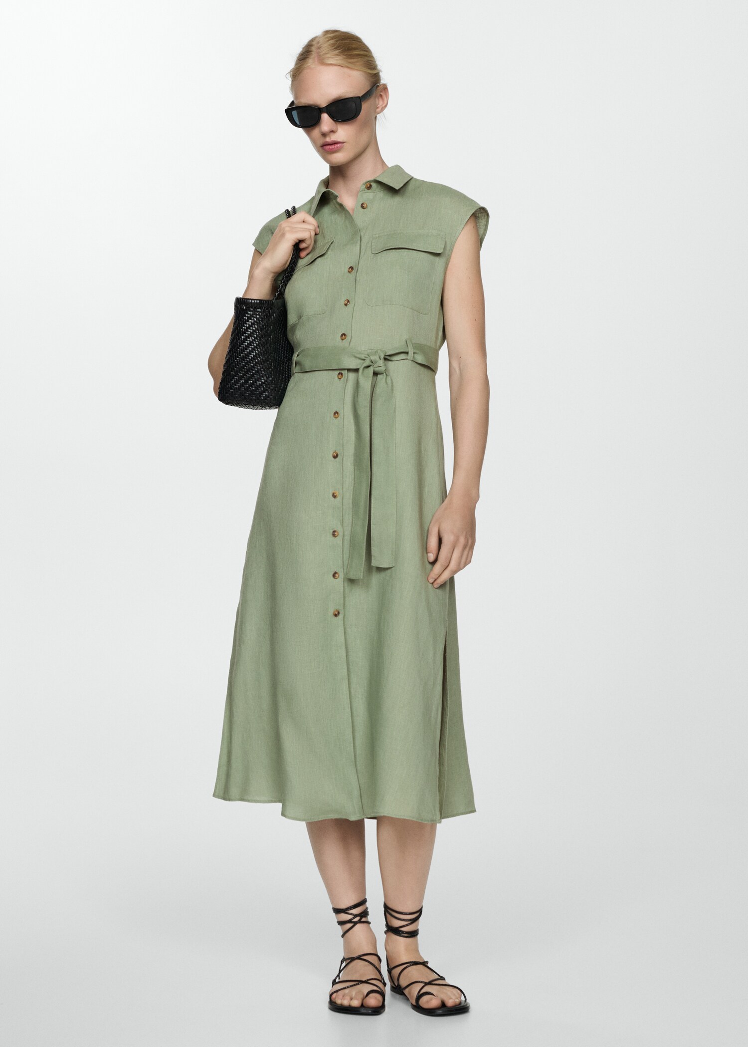 100% linen shirty dress - General plane