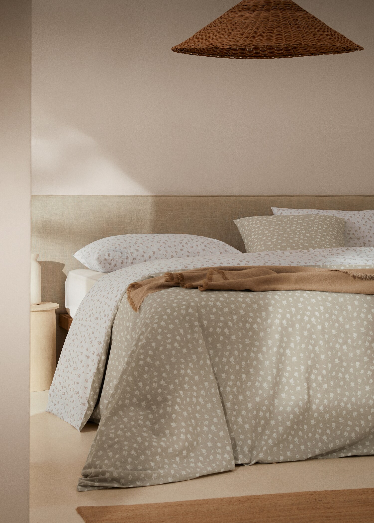 Funda nórdica algodón diseño floral reversible cama 90cm - Plano general