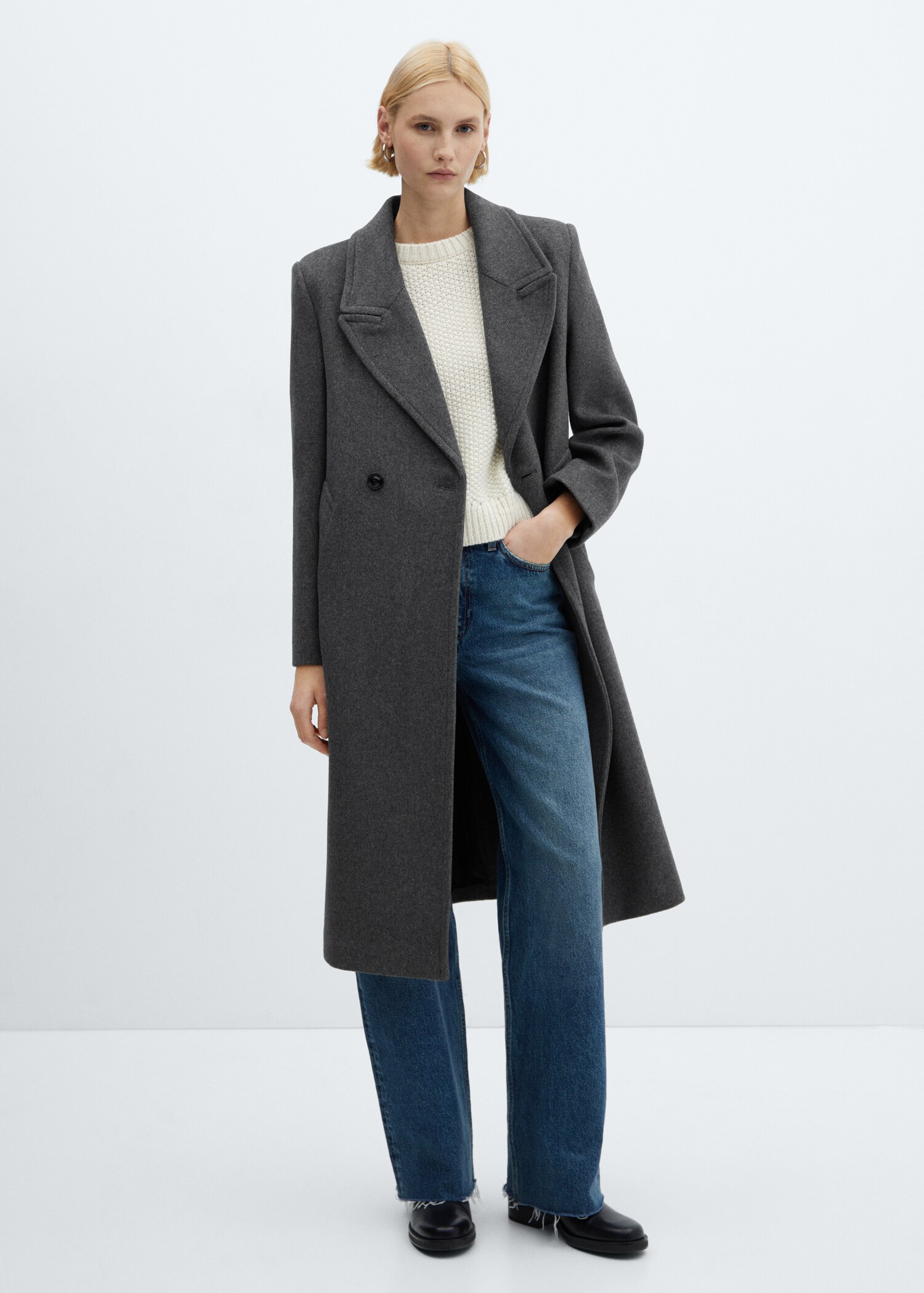 Lapels wool coat - General plane