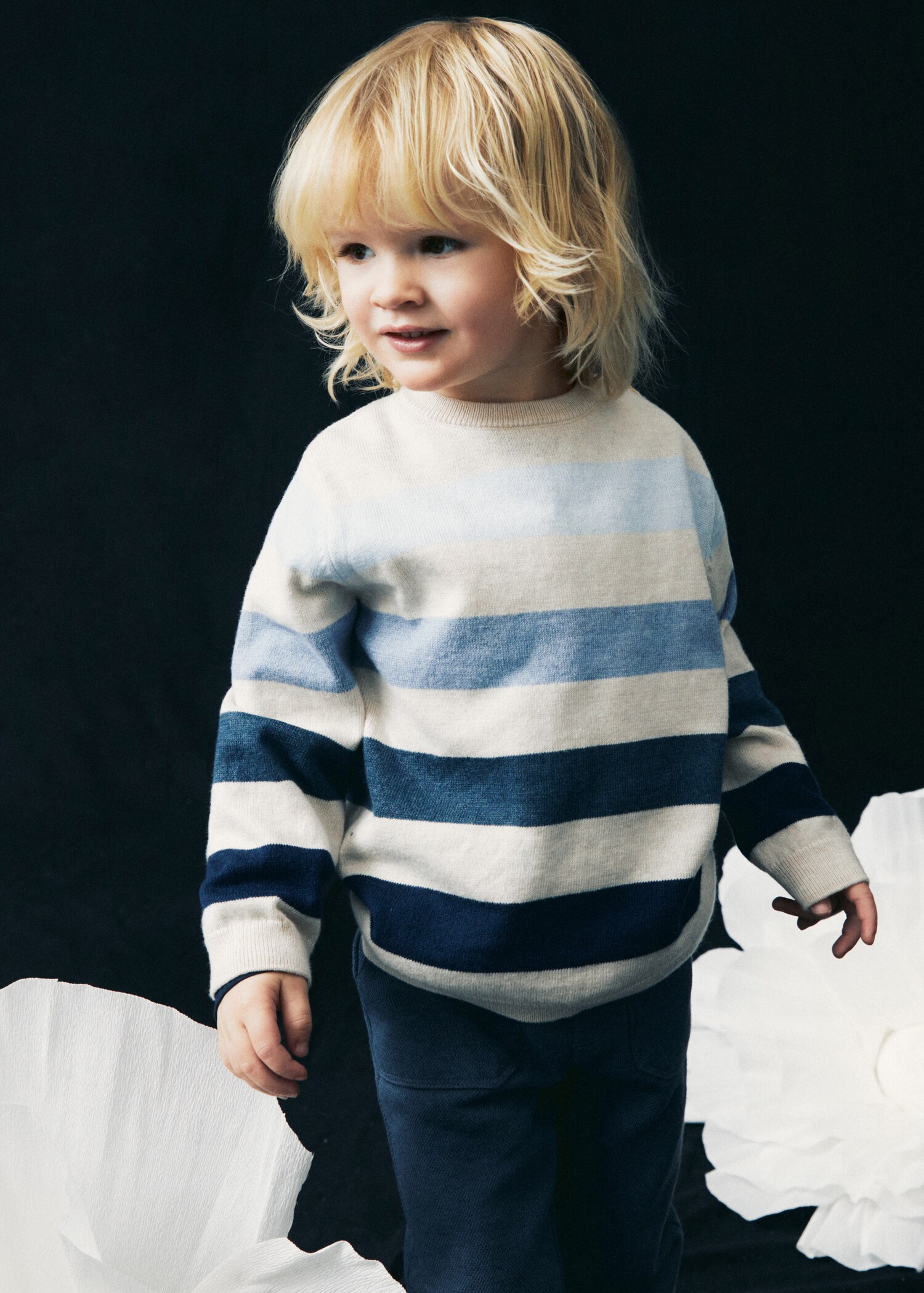 Striped cotton-blend sweater - General plane