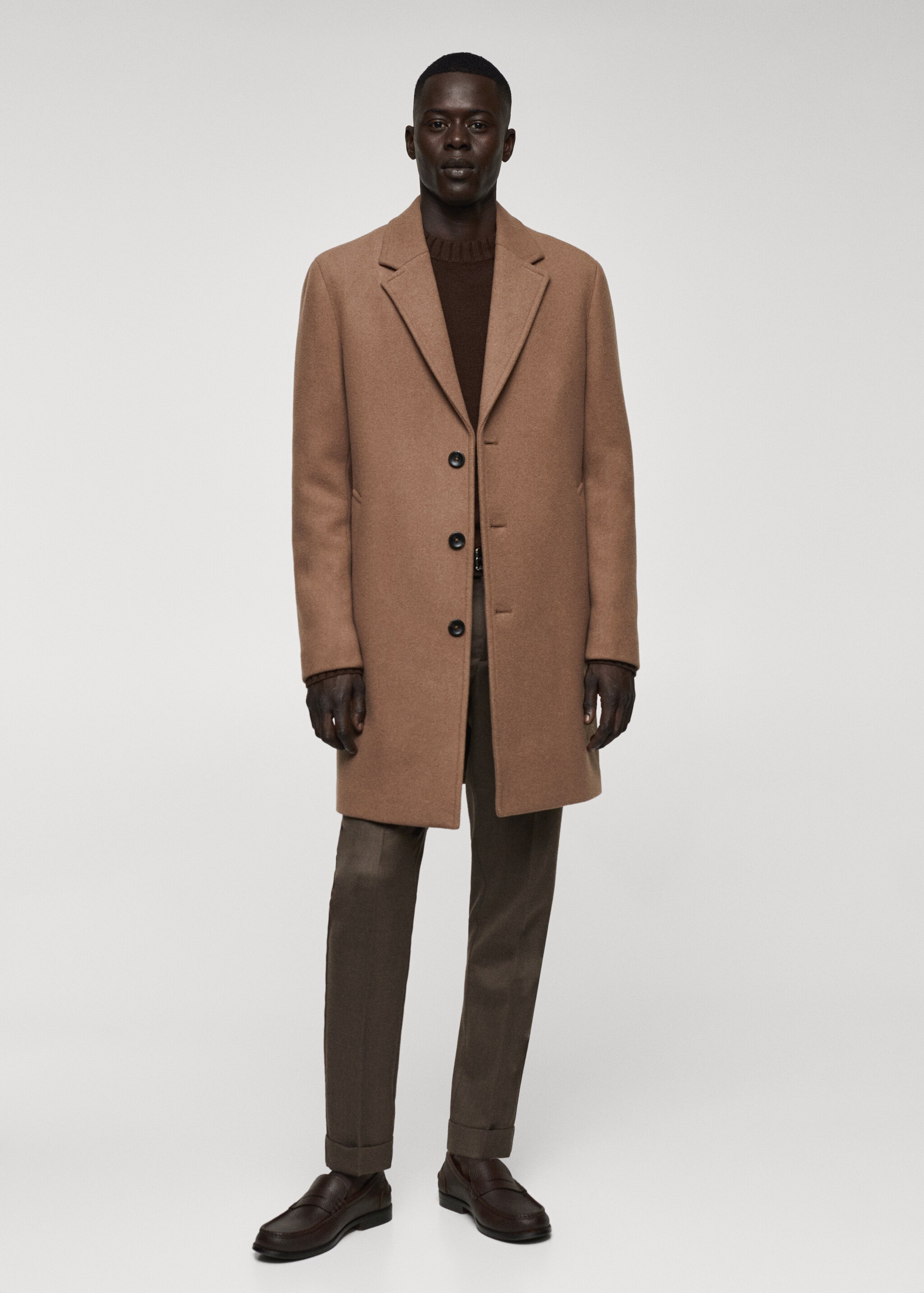 Lightweight recycled wool coat  - General plane