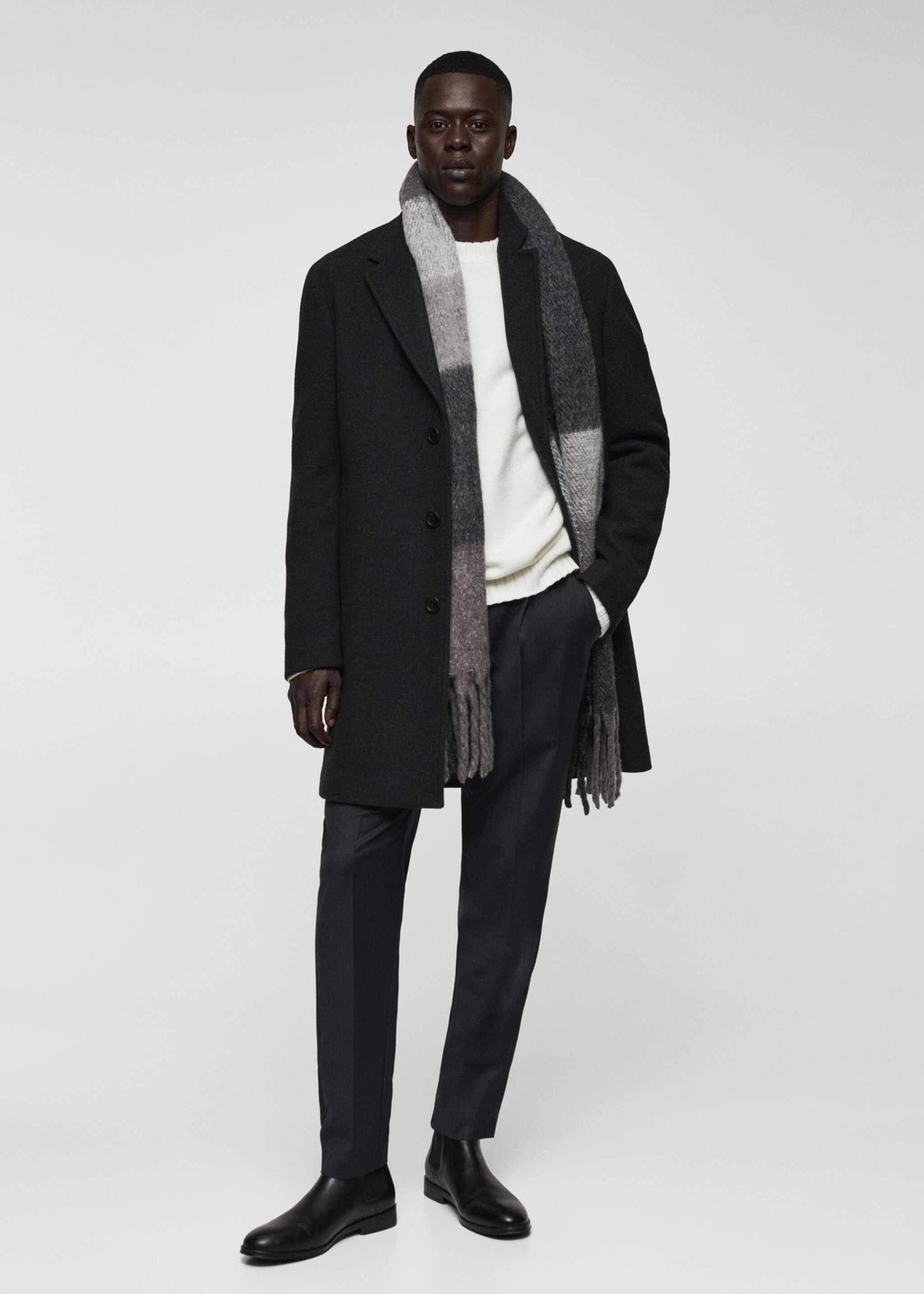 Lightweight recycled wool coat  - General plane