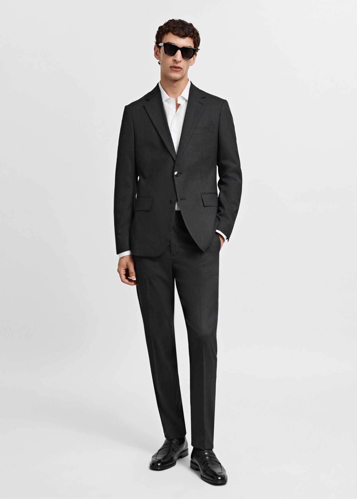 Slim-fit cold wool suit blazer - General plane