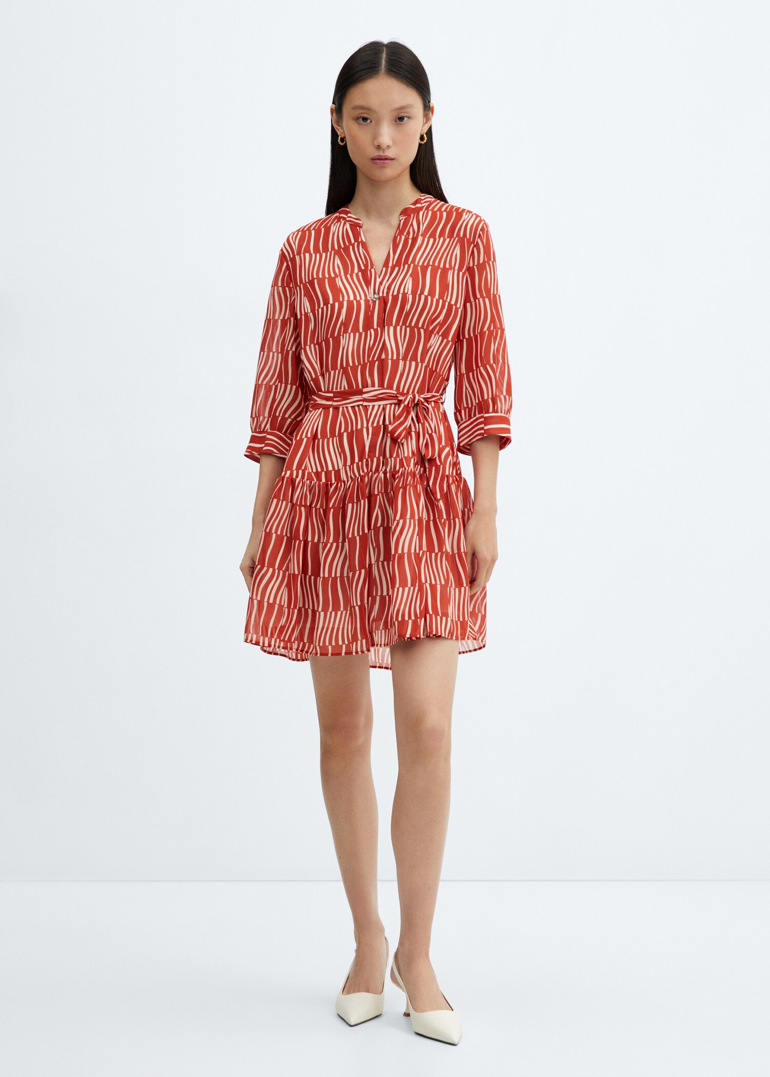 Printed bow dress - General plane