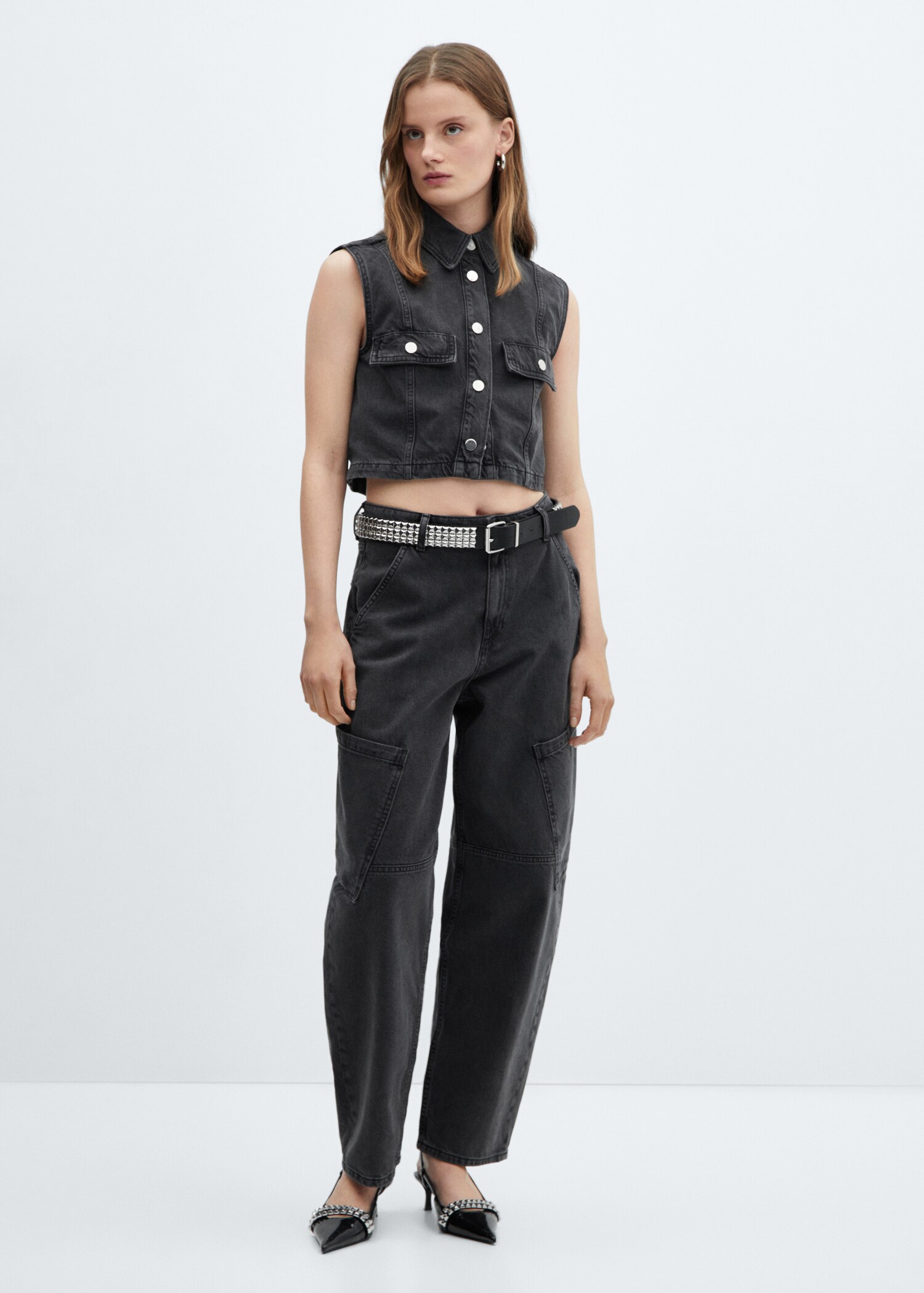 Jean slouchy cargo taille normale - Plan général