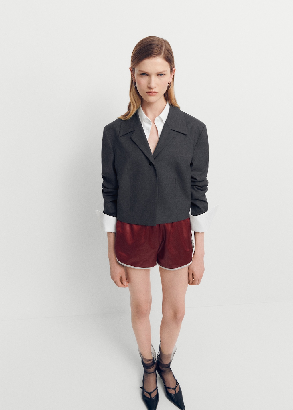 Cropped wool jacket