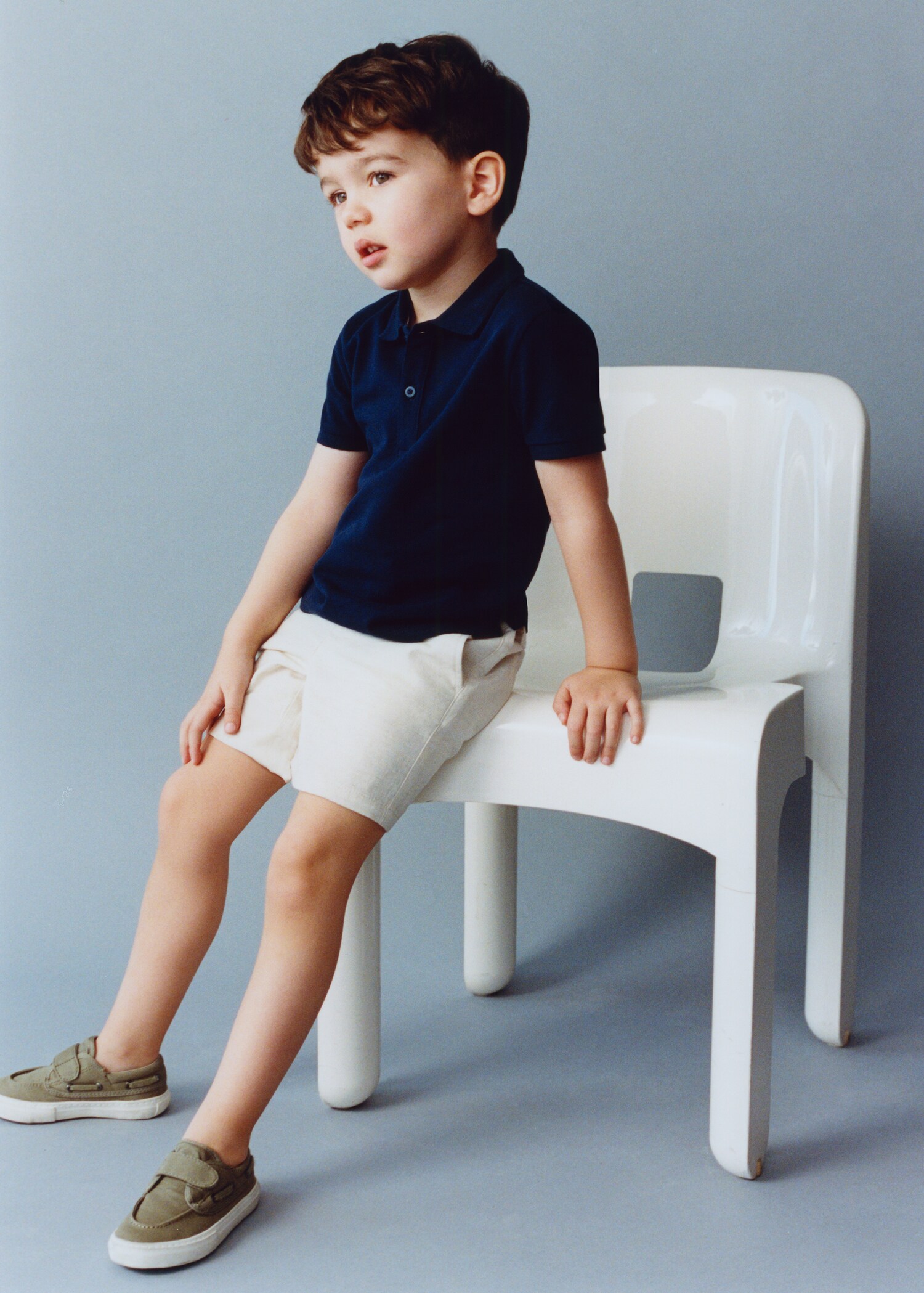 Textured cotton polo shirt - Загальний план