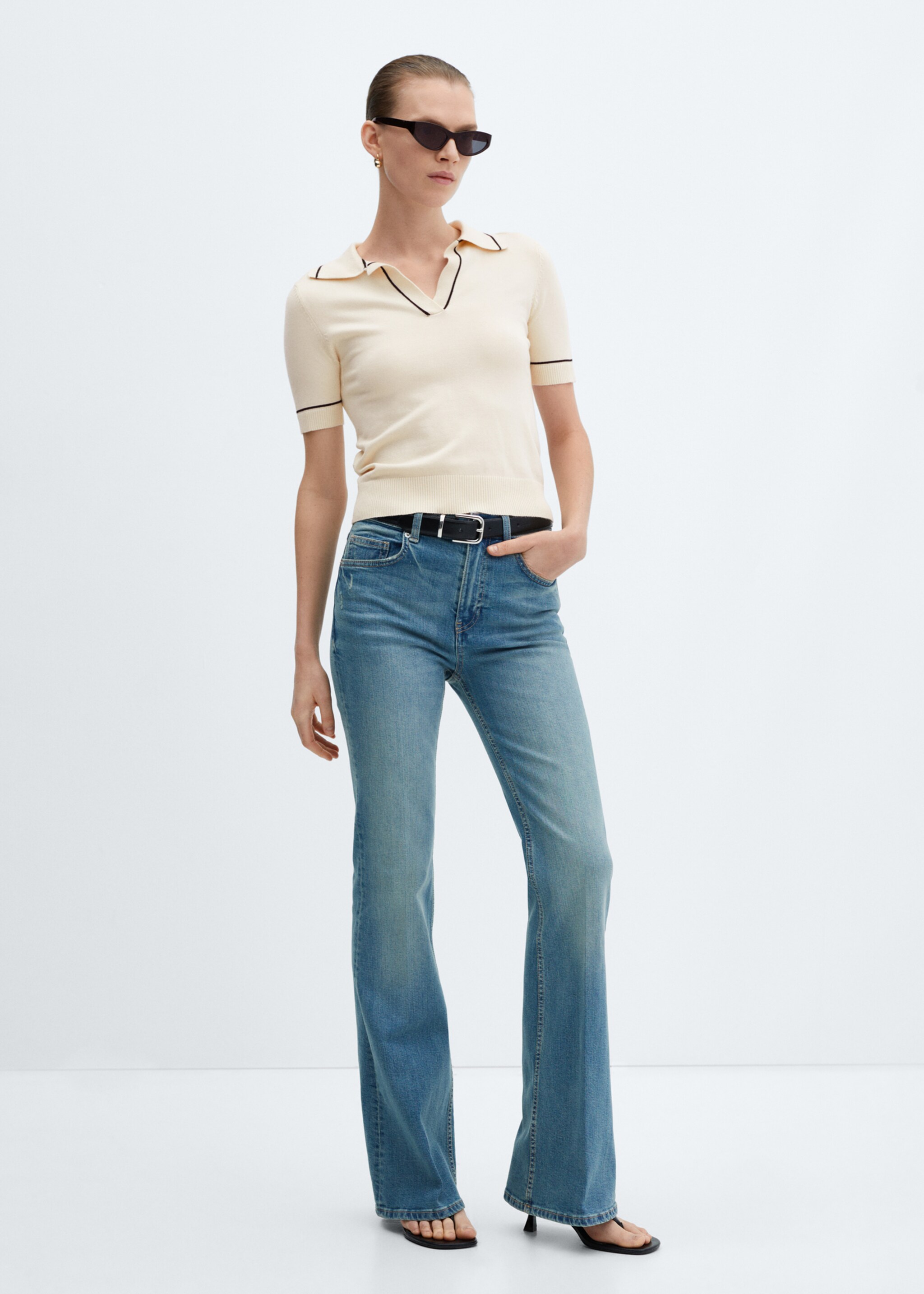 Knitted polo-neck sweater - General plane