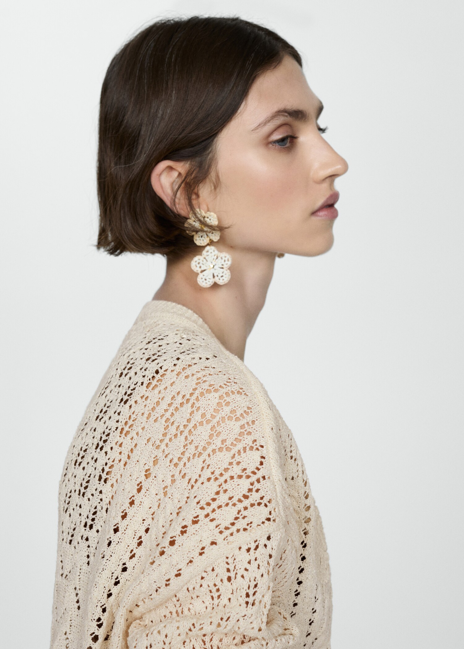 Flowers raffia earrings - General plane