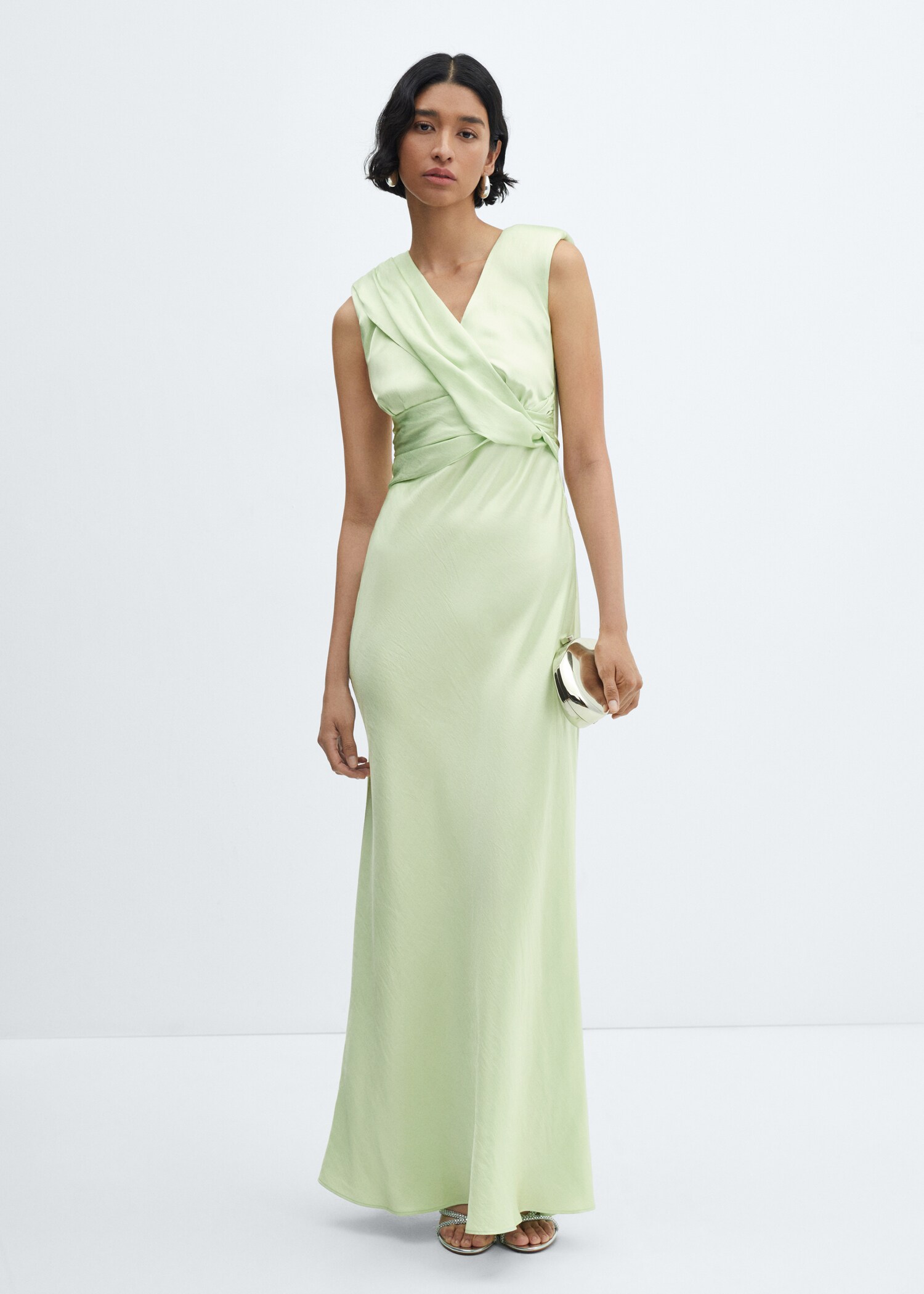 Wrapped satin dress - General plane