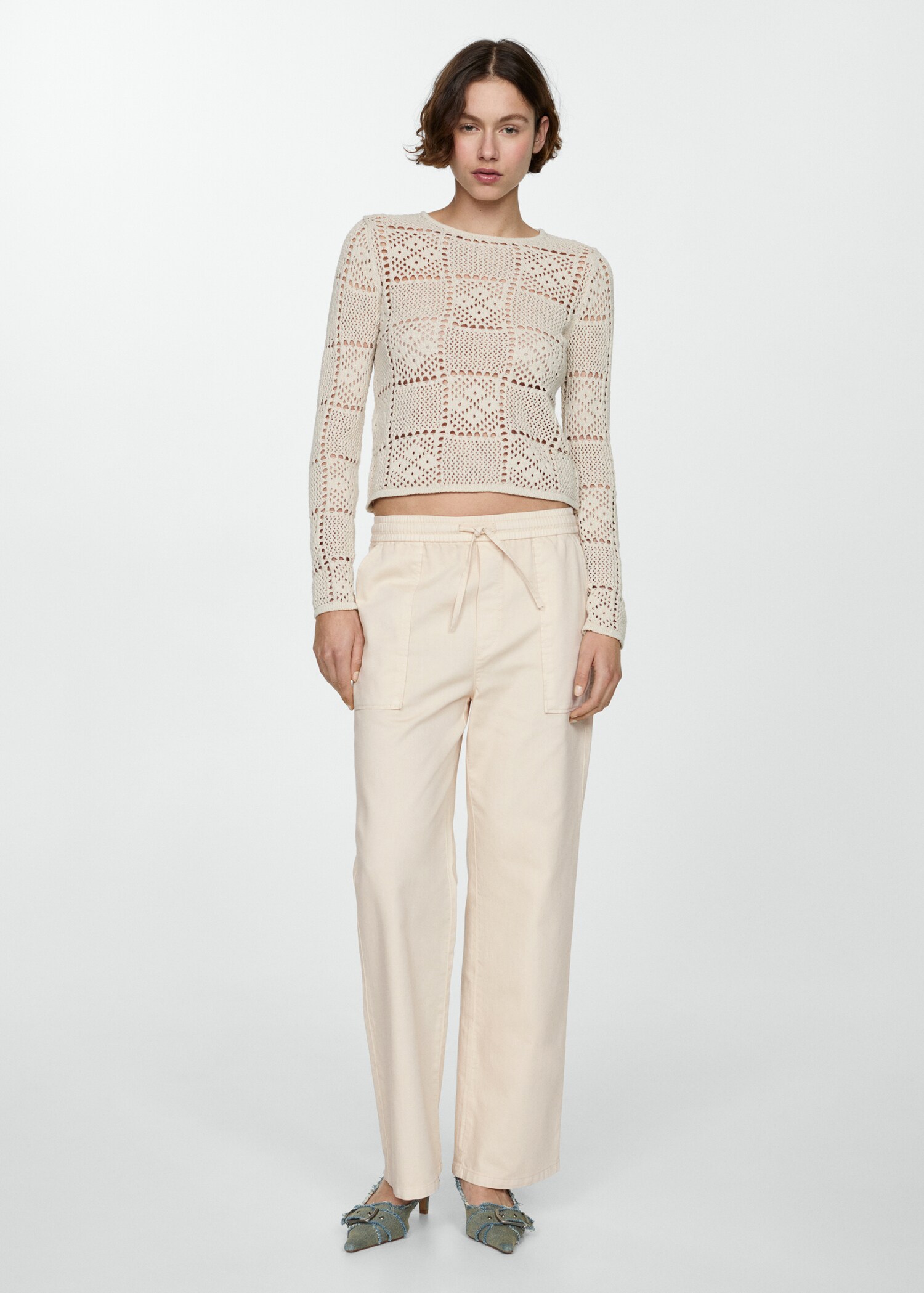 Straight-fit jeans with elastic waist - General plane