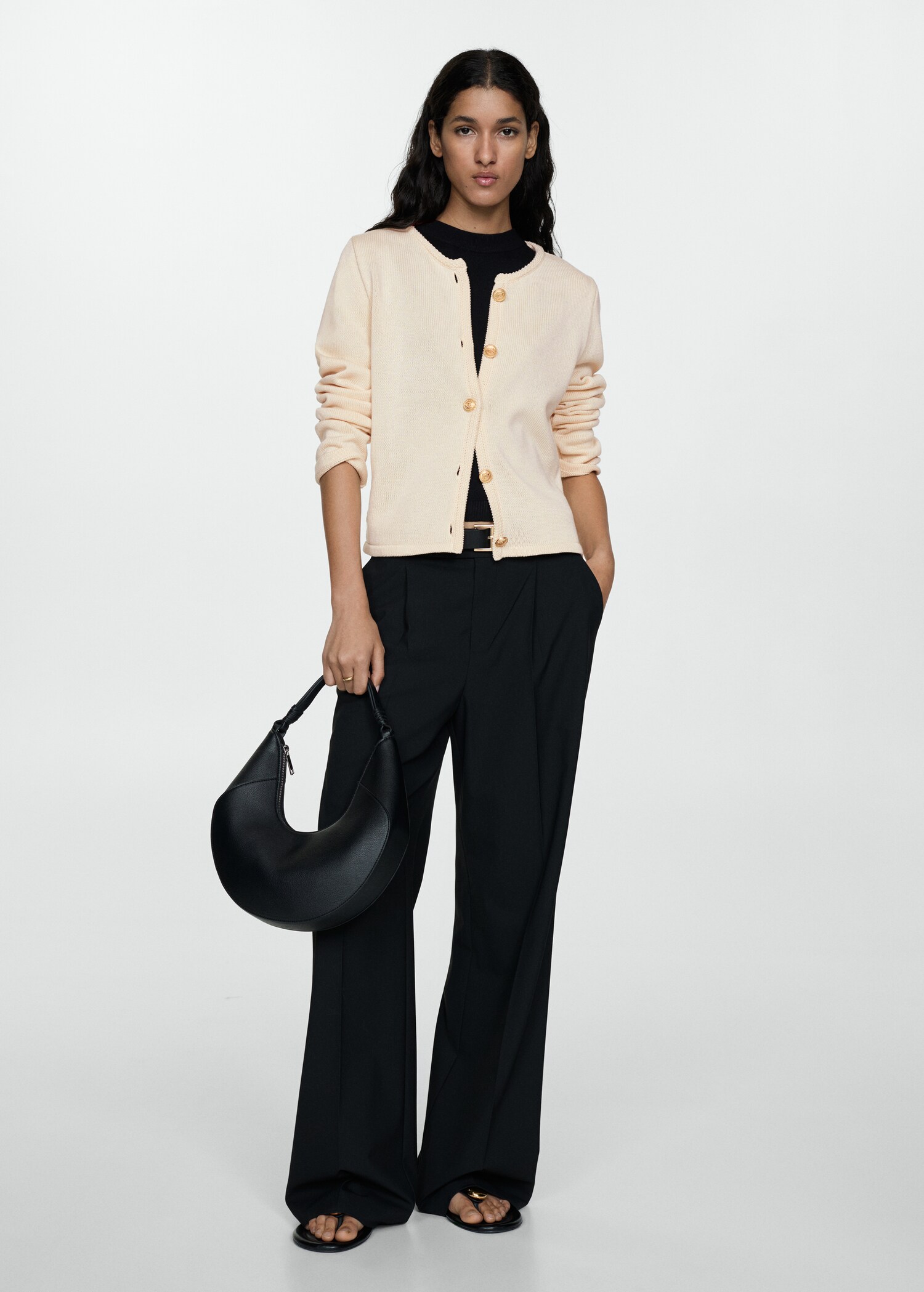 Striped cardigan with jewel buttons - General plane