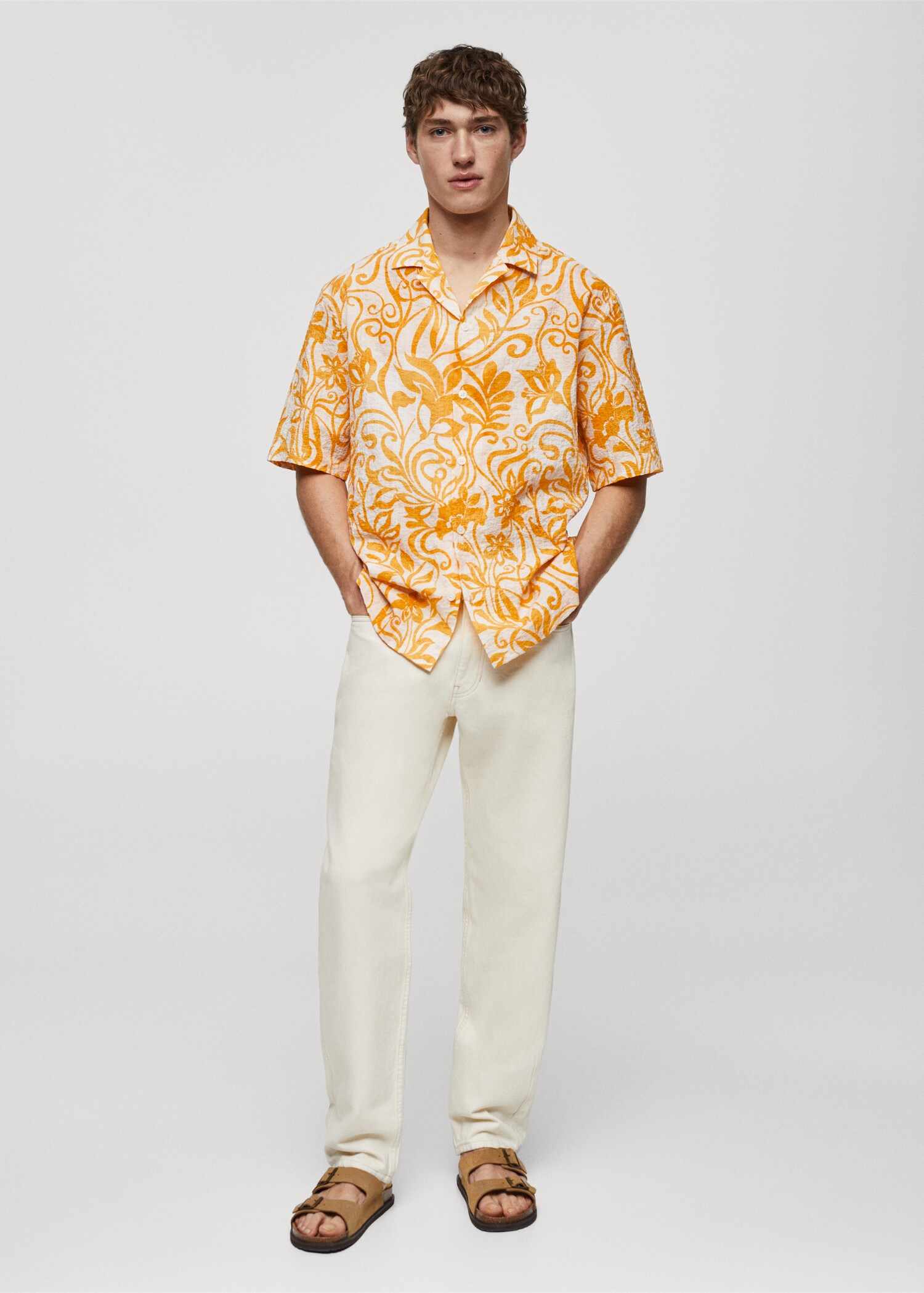 Camisa algodón textura estampada - Plano general