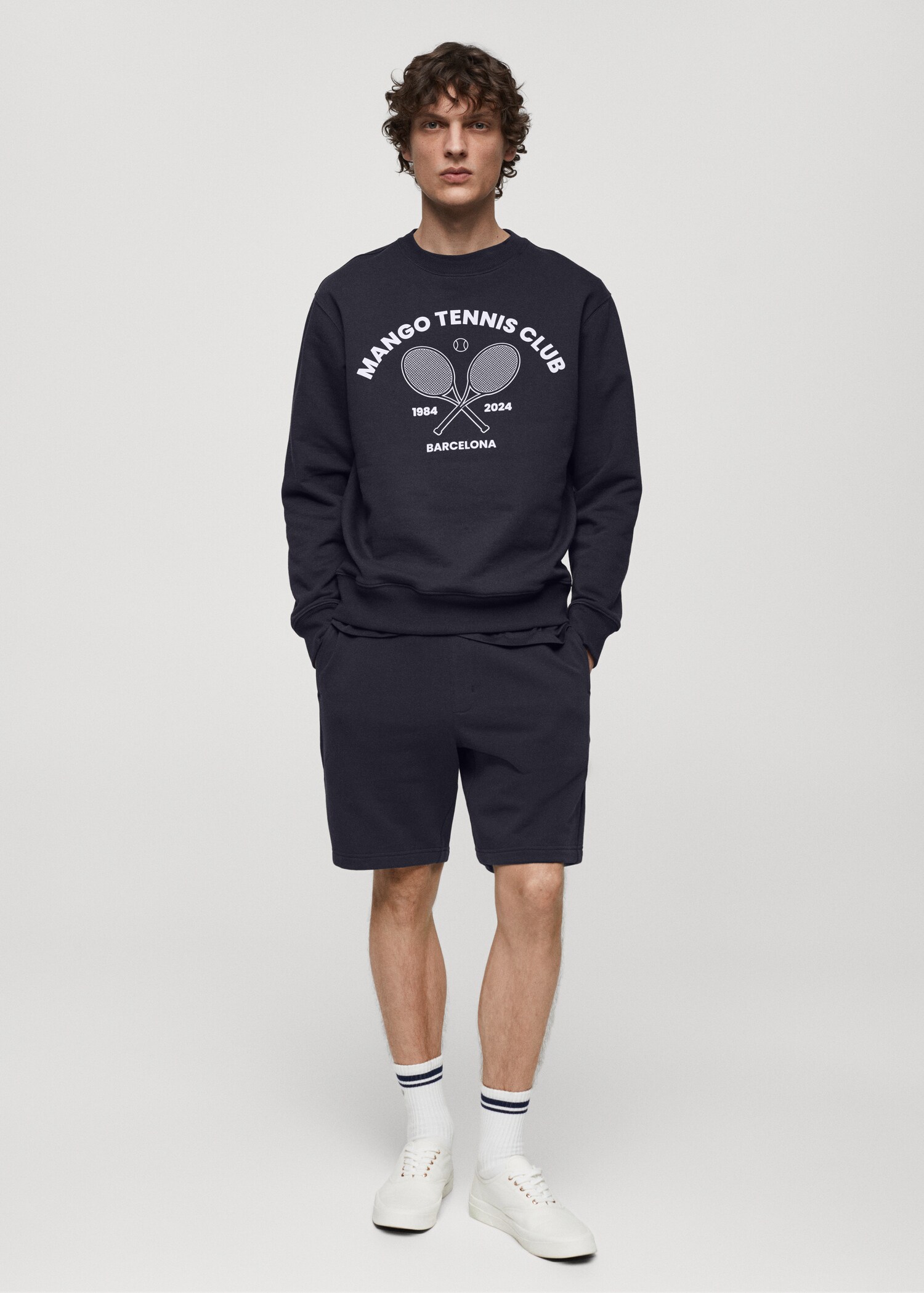 Cotton-blend printed sweatshirt - General plane