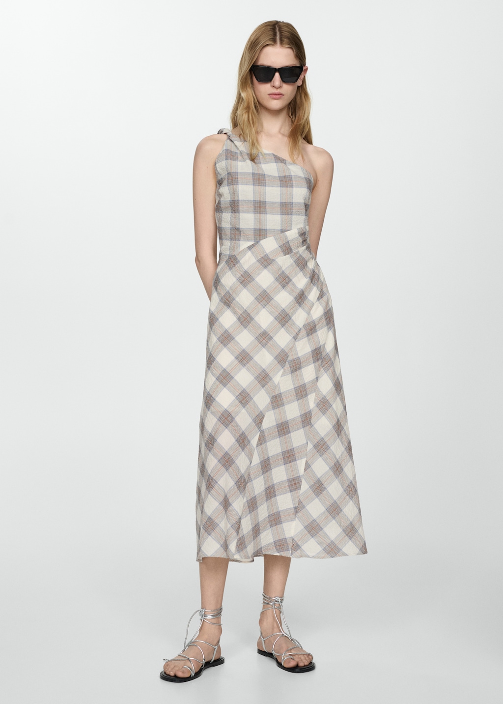 Mango plaid dress hotsell